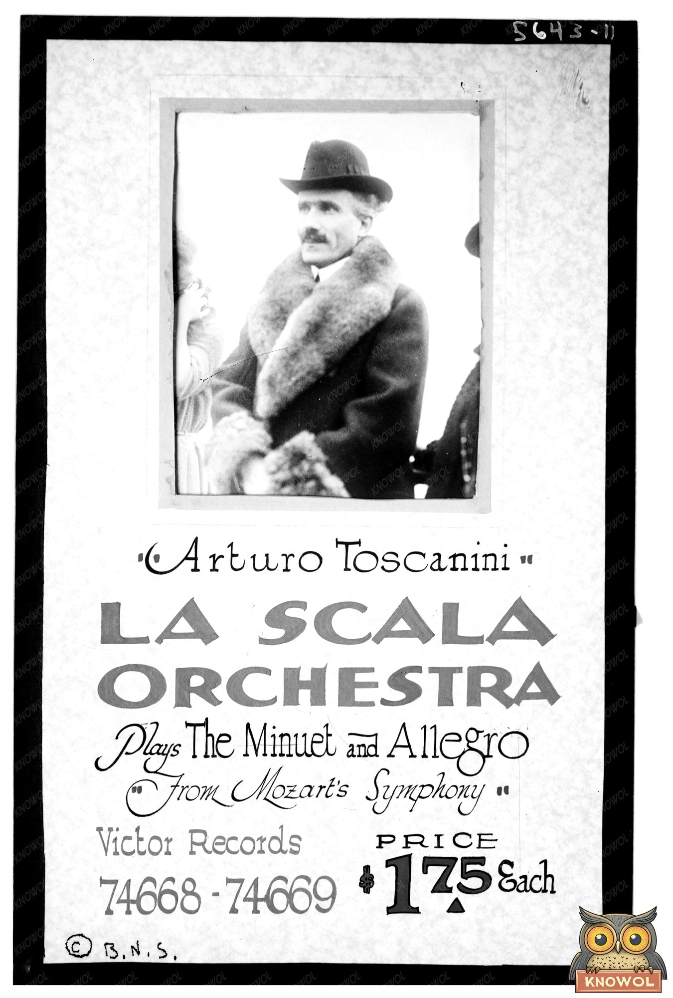 Vintage Poster of Dynamic Conductor Toscanini