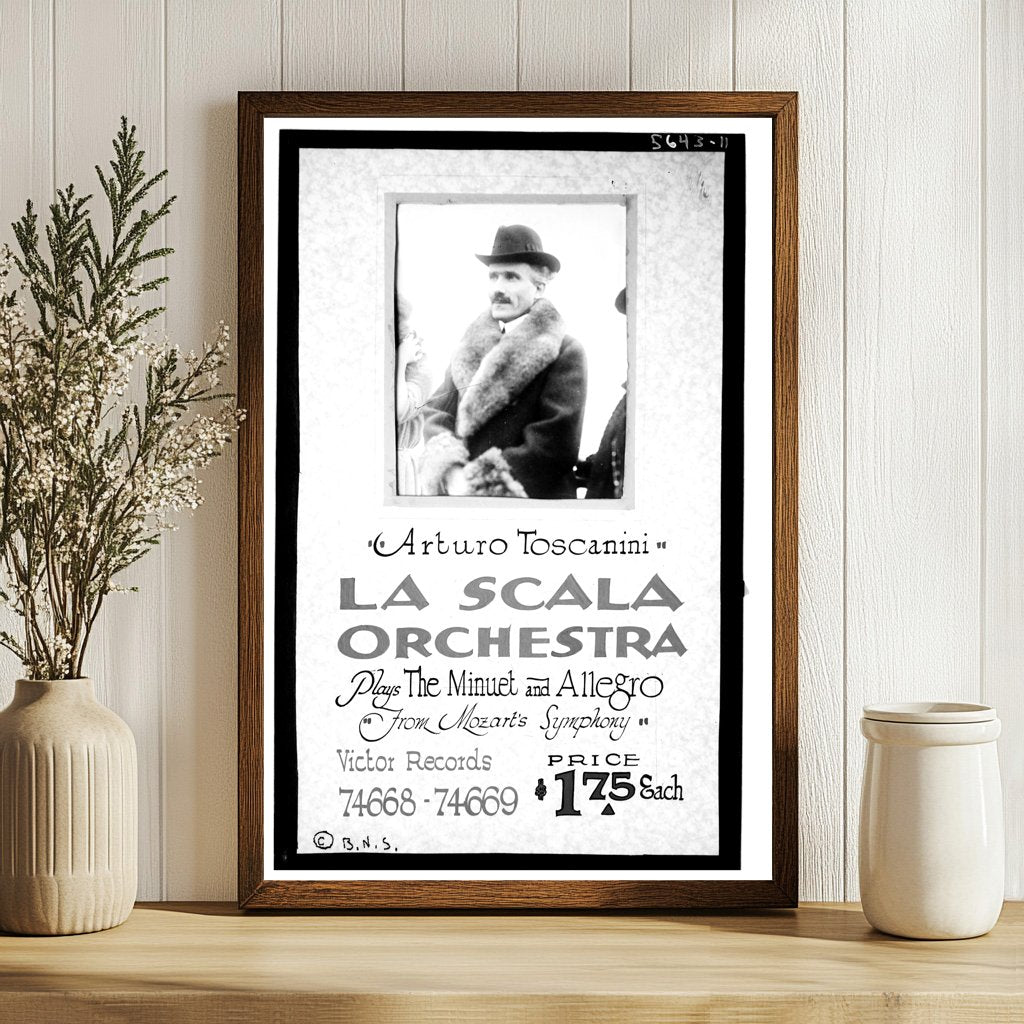 Vintage Poster of Dynamic Conductor Toscanini