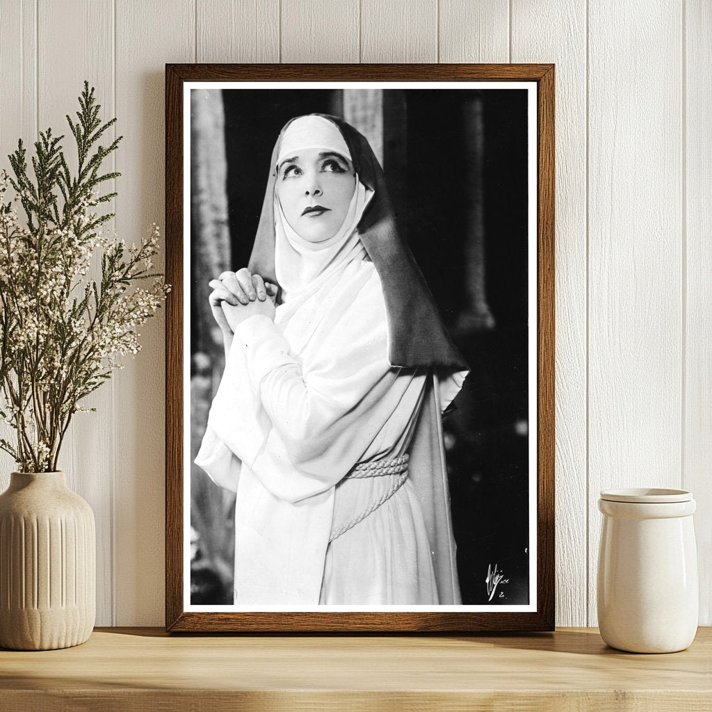 1920s Glass Negative of Suor Angelica Opera Scene