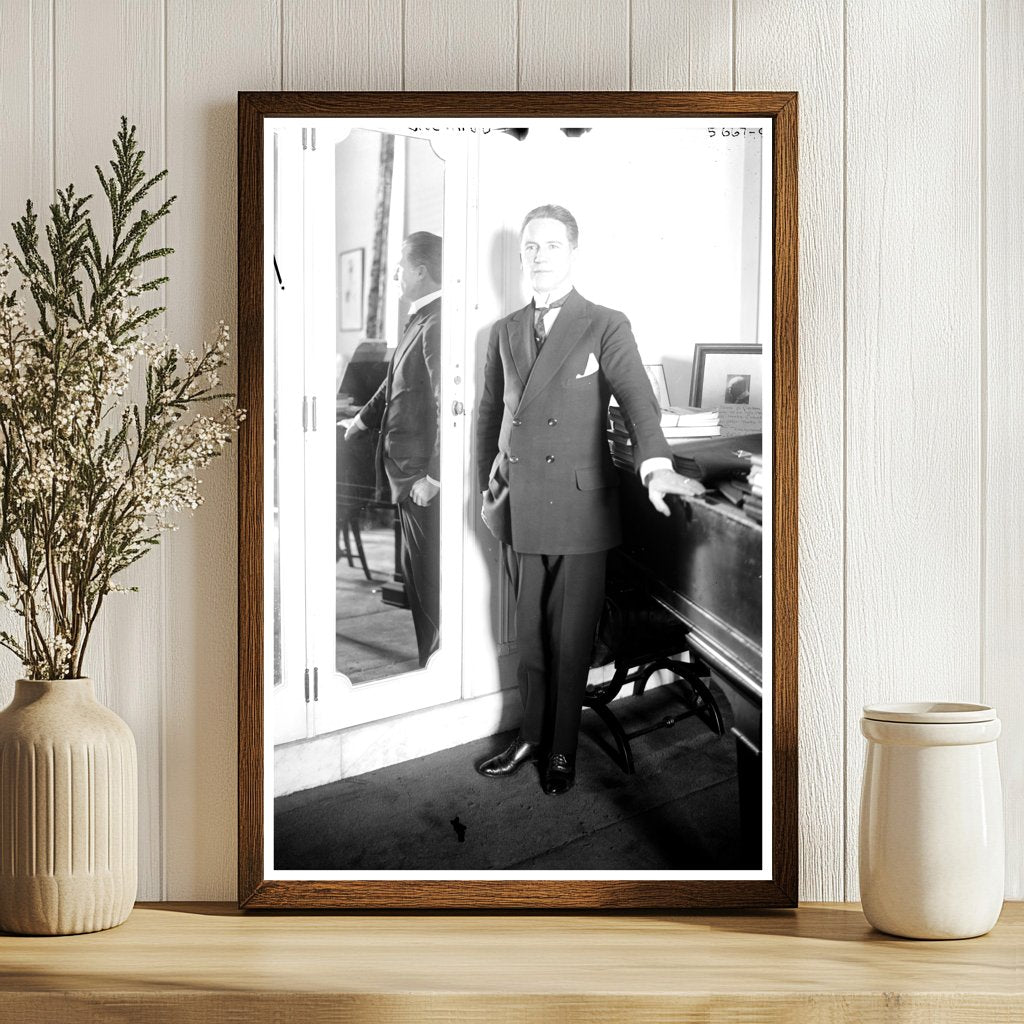 1920s Portrait of a Stylish Individual in Glass Negative