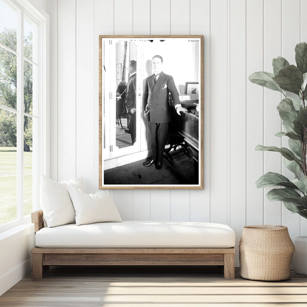 1920s Portrait of a Stylish Individual in Glass Negative