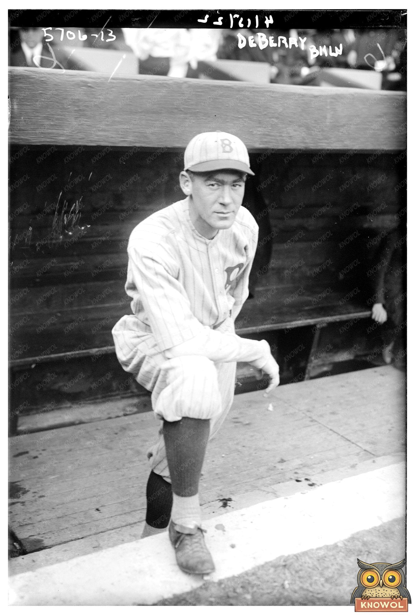 1922 Brooklyn Baseball Star Hank DeBerry Portrait