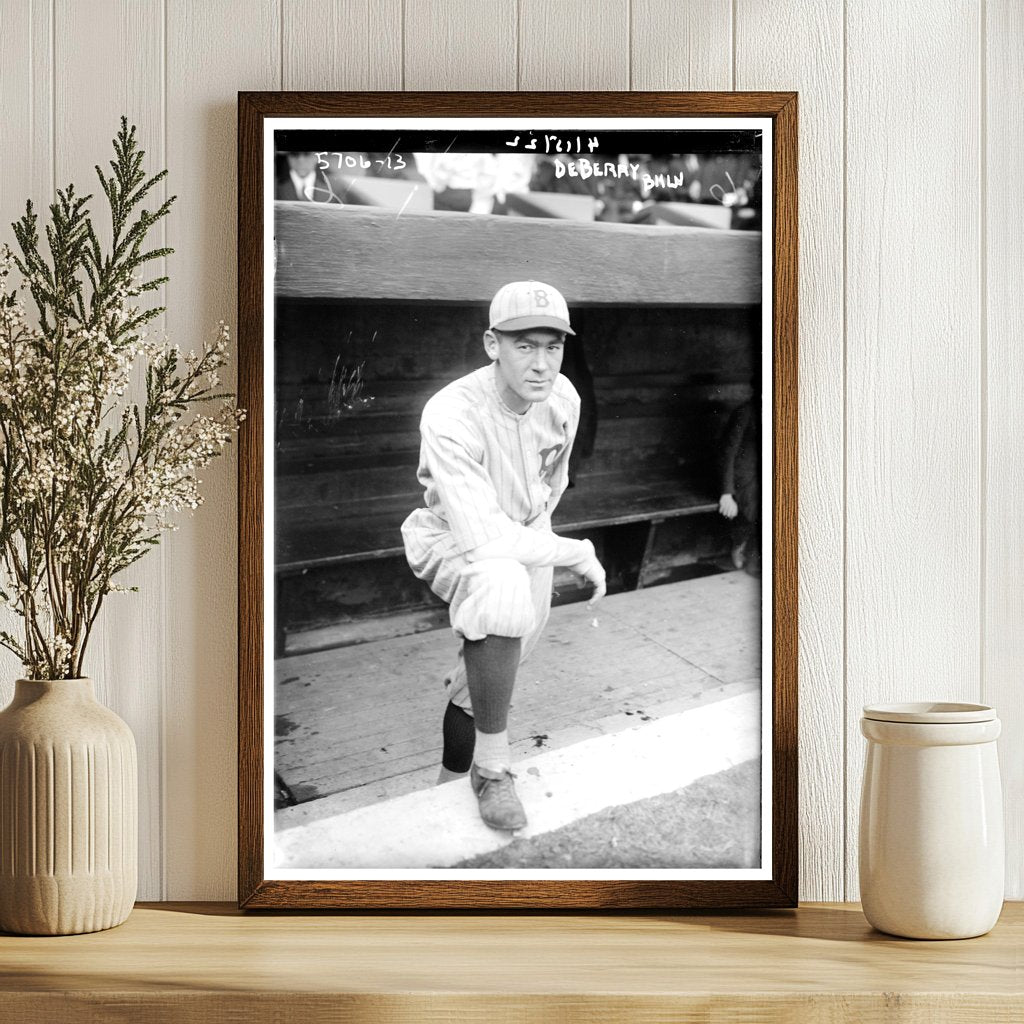 1922 Brooklyn Baseball Star Hank DeBerry Portrait