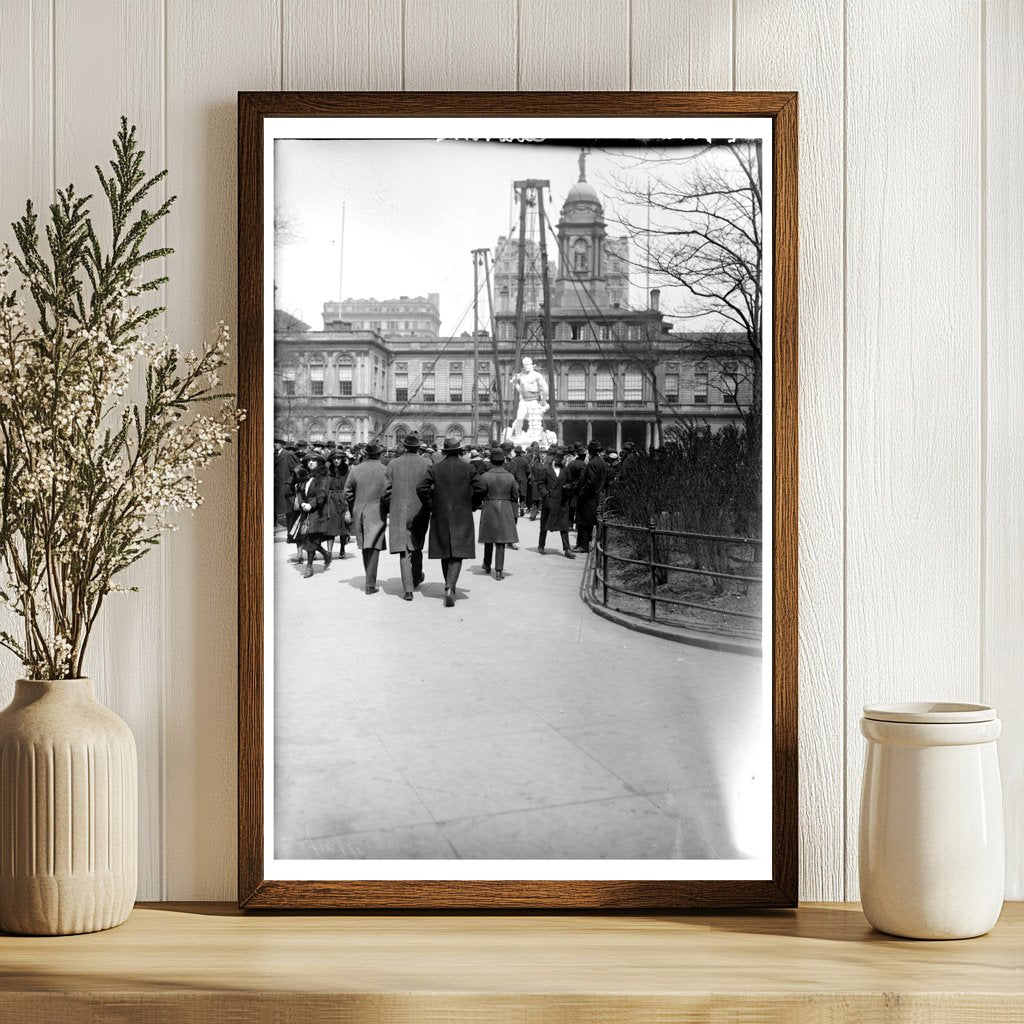 1920s Civic Virtue Statue Unveiling Ceremony