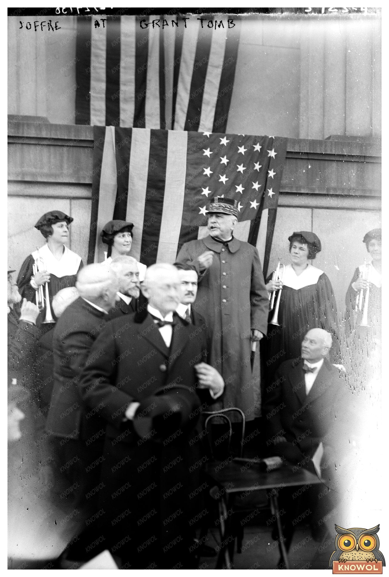 General Joffre Salutes at Grants Tomb, 1920s