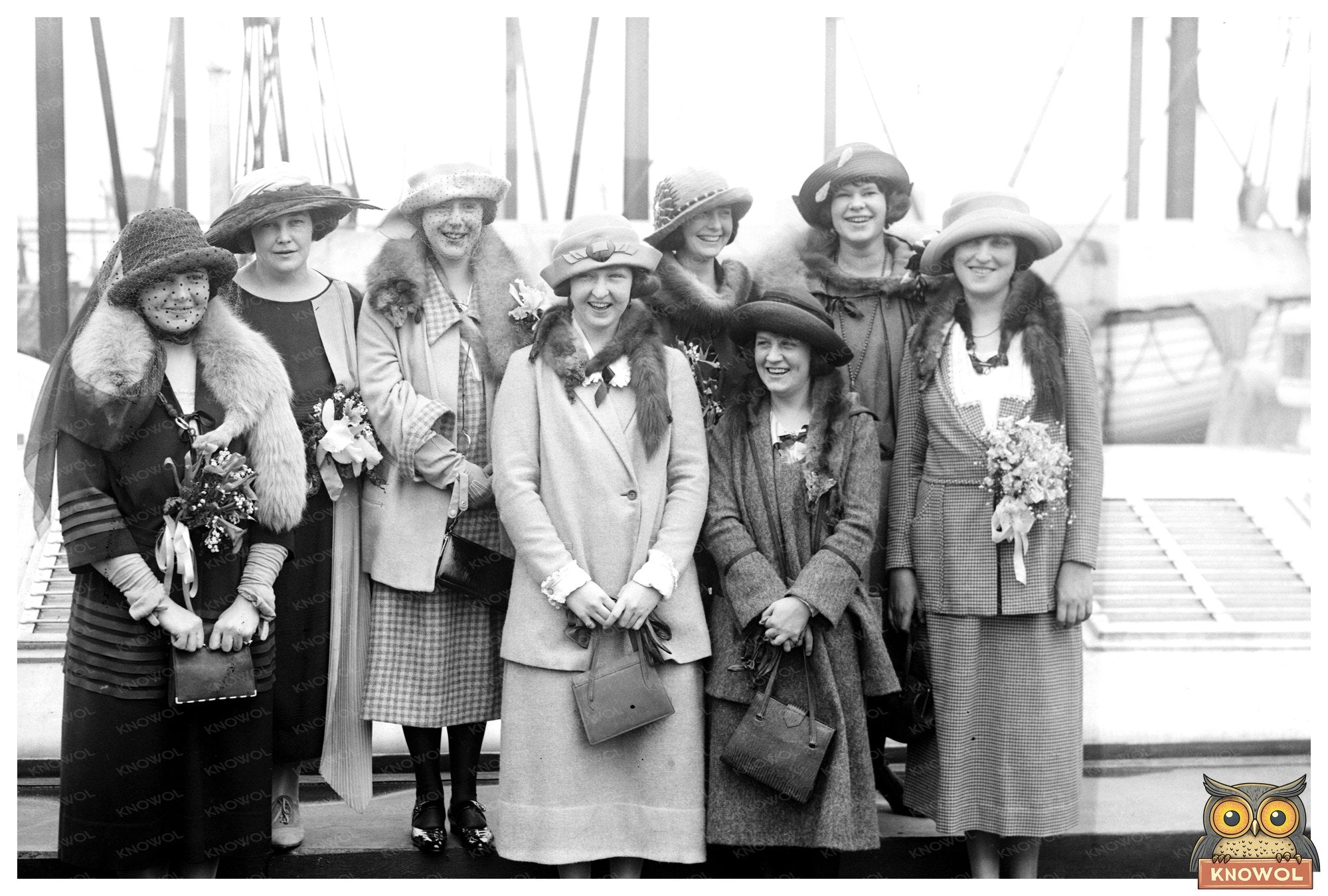 1920s School Girls Joyfully Sailing on a Lake