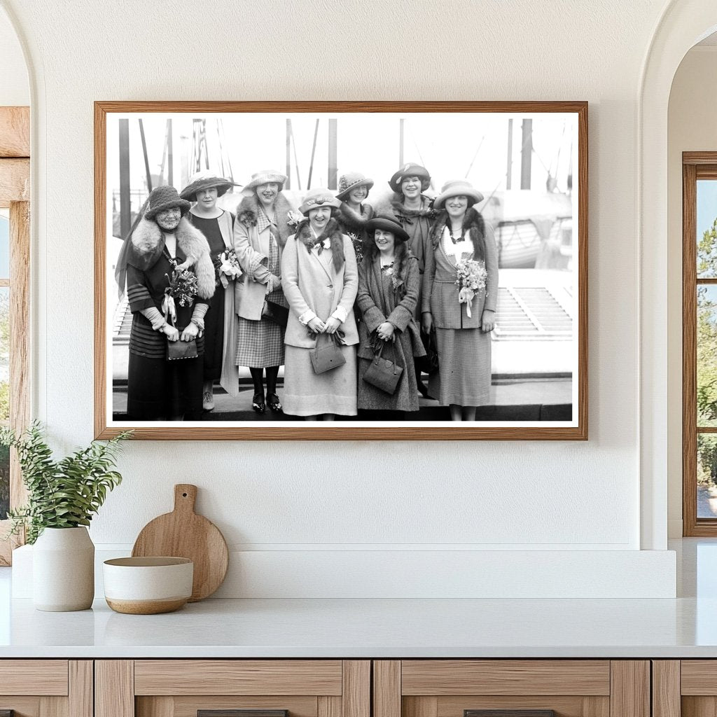 1920s School Girls Joyfully Sailing on a Lake