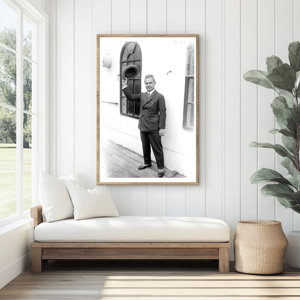 1920s Iconic Glass Negative of a Notable Figure