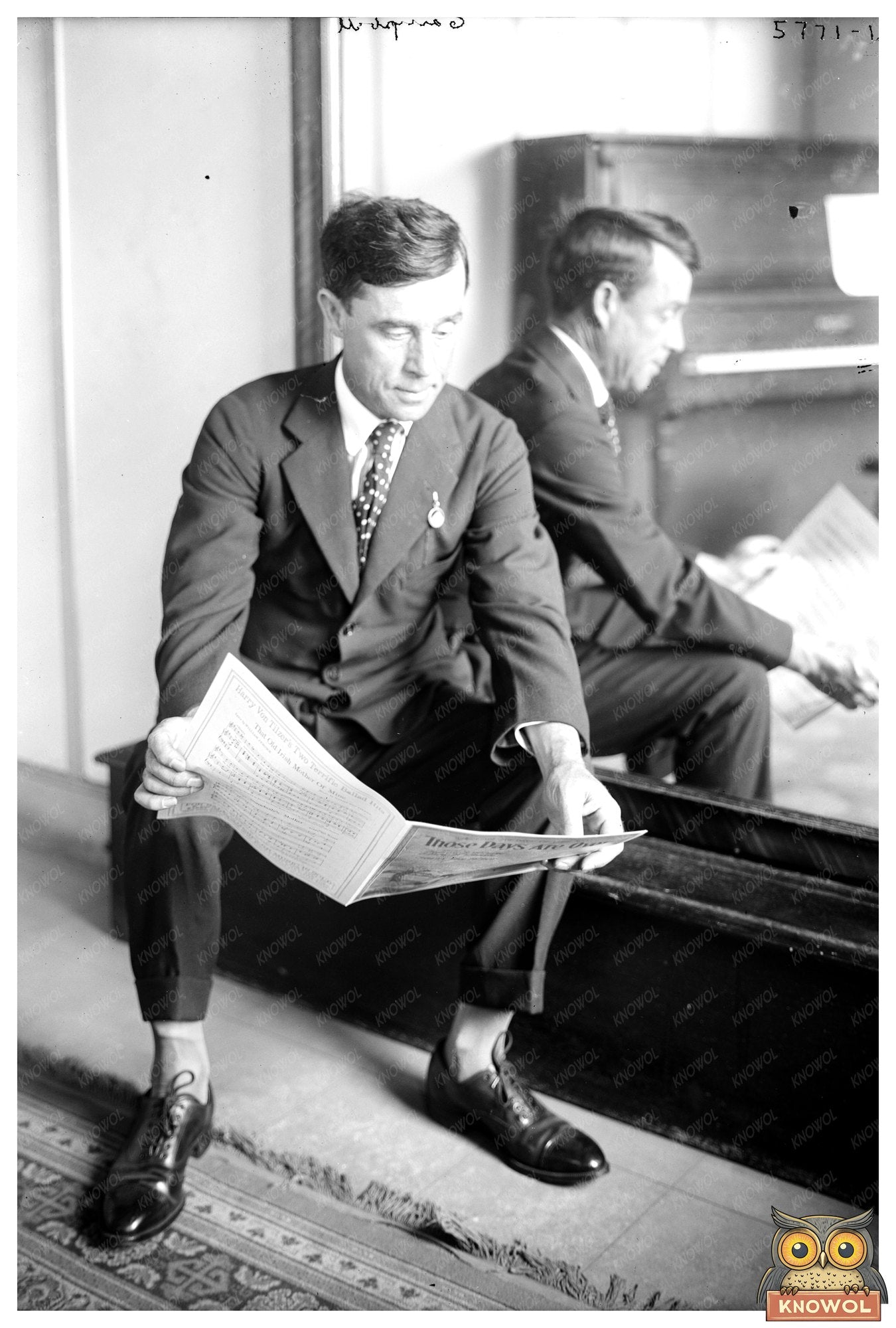 1920s Glass Negative of Musician Albert Campbell