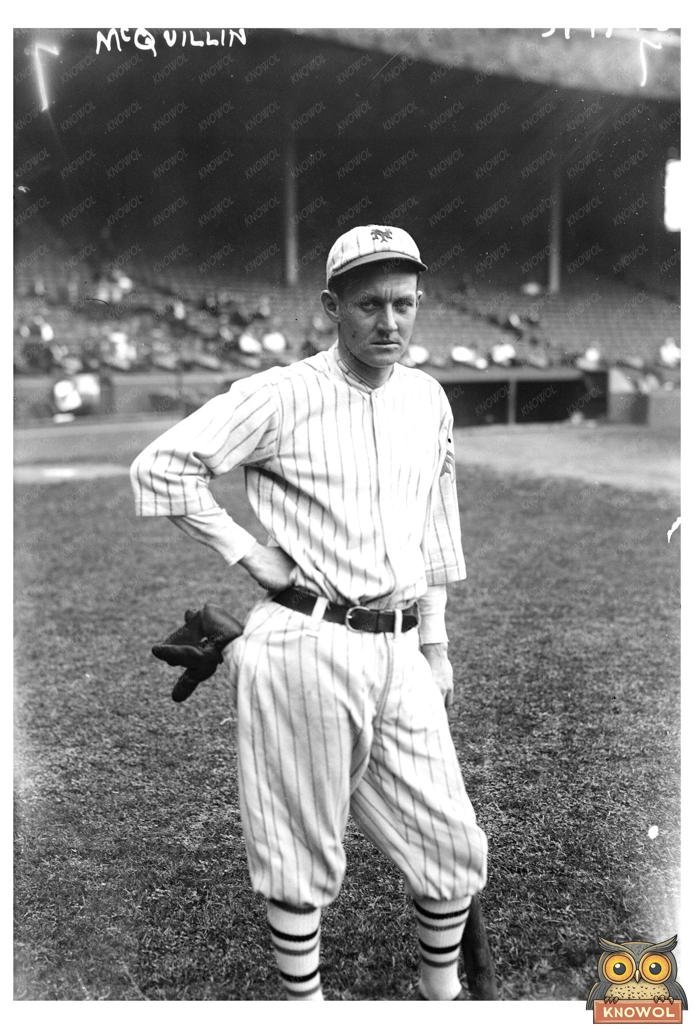 1922 Glass Negative of New York Baseball Star McQuillan