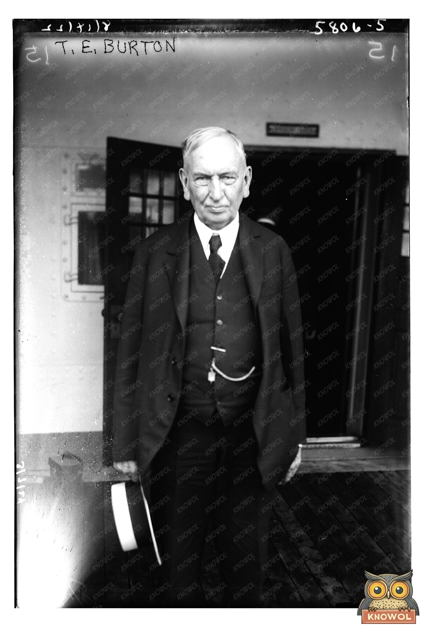 Historic Portrait of U.S. Politician T.E. Burton, 1922