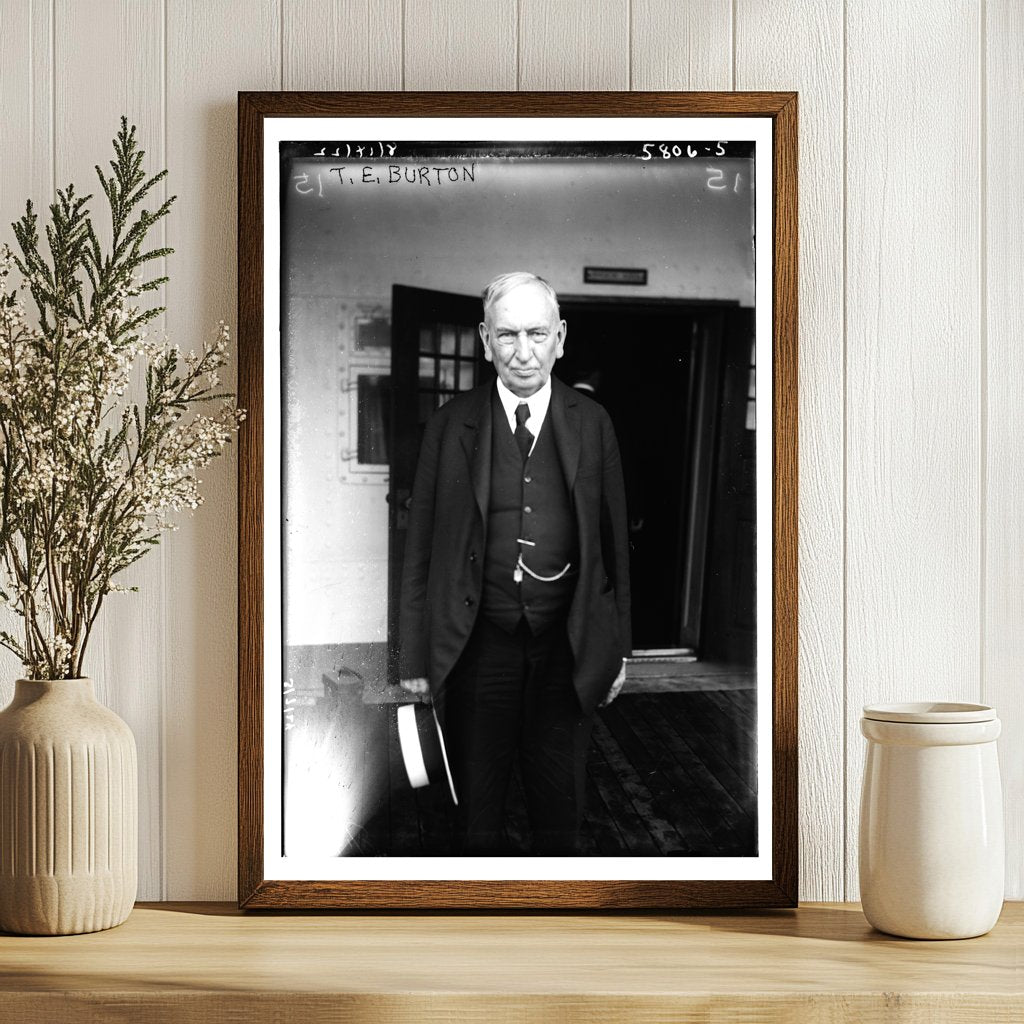 Historic Portrait of U.S. Politician T.E. Burton, 1922