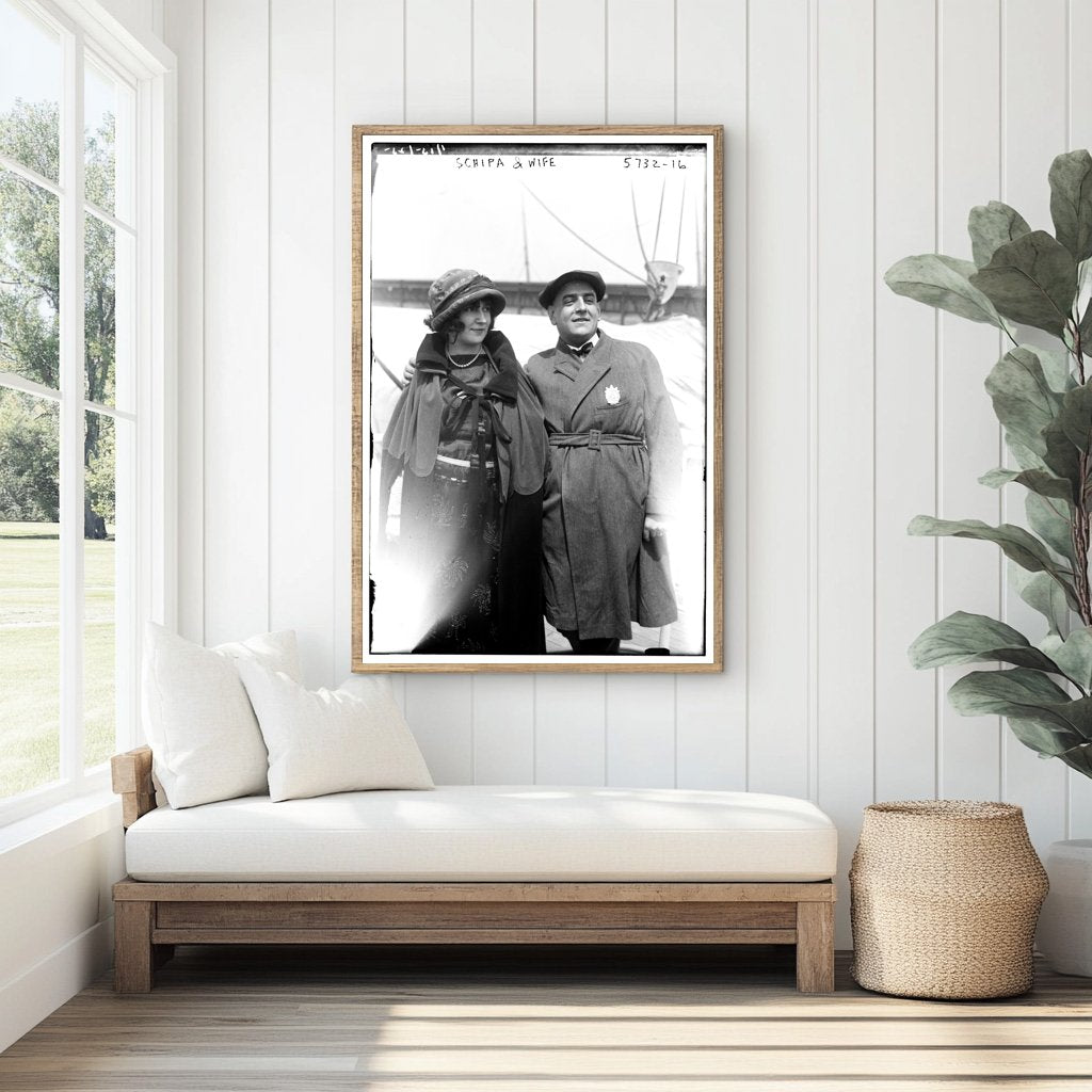 Elegant Portrait of Italian Tenor Enrico Schipa & Wife