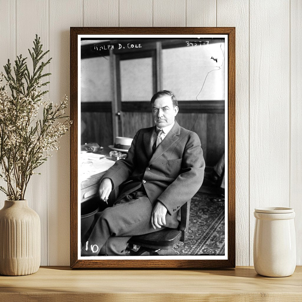 Historic Portrait of 1920s Ohio Politician in Action