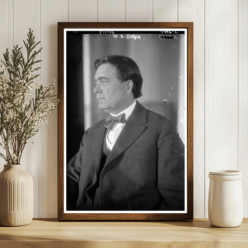 Idahos Influential Senator: W.E. Borah Portrait 1920s