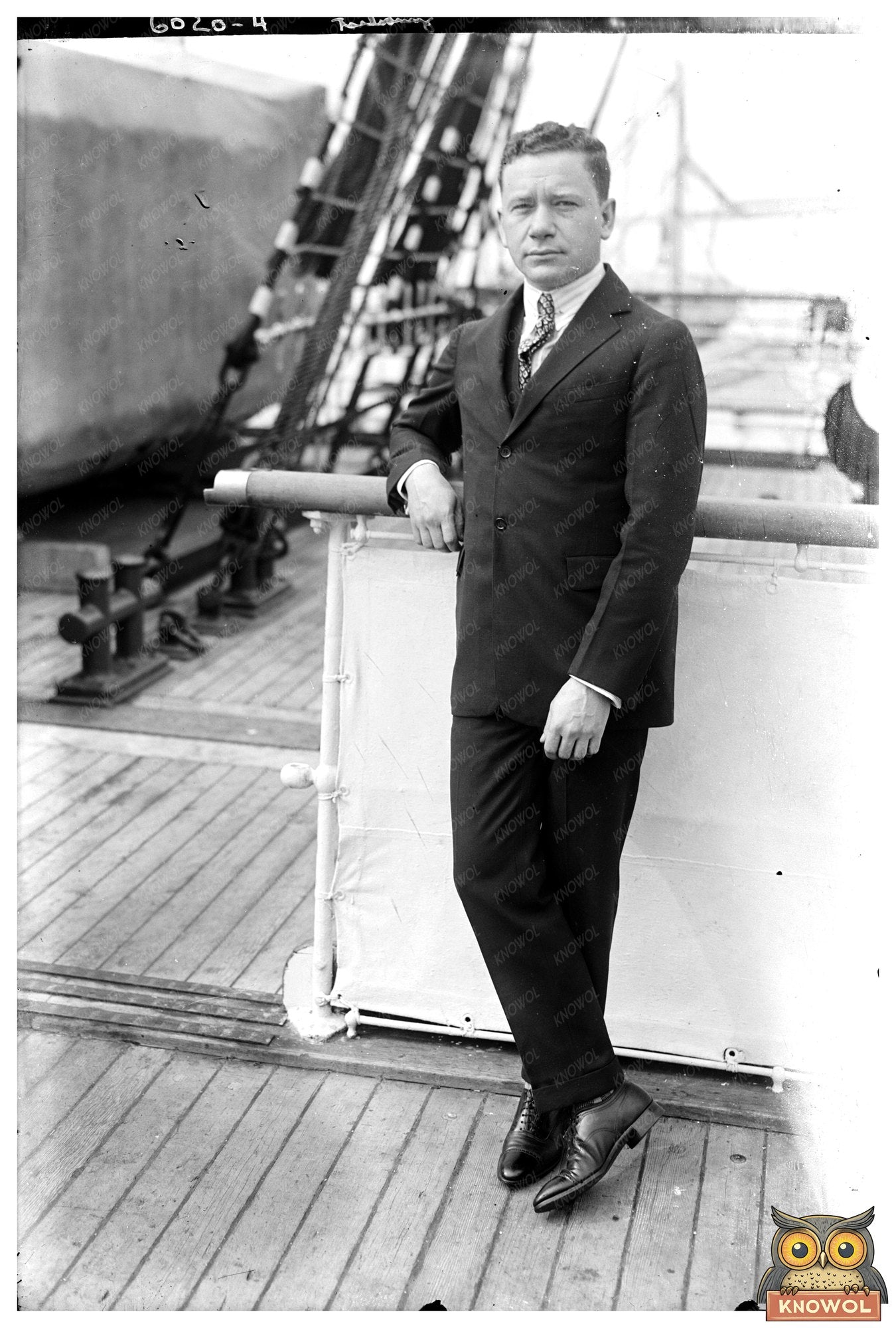 1920s Glass Negative of Notable American Figure