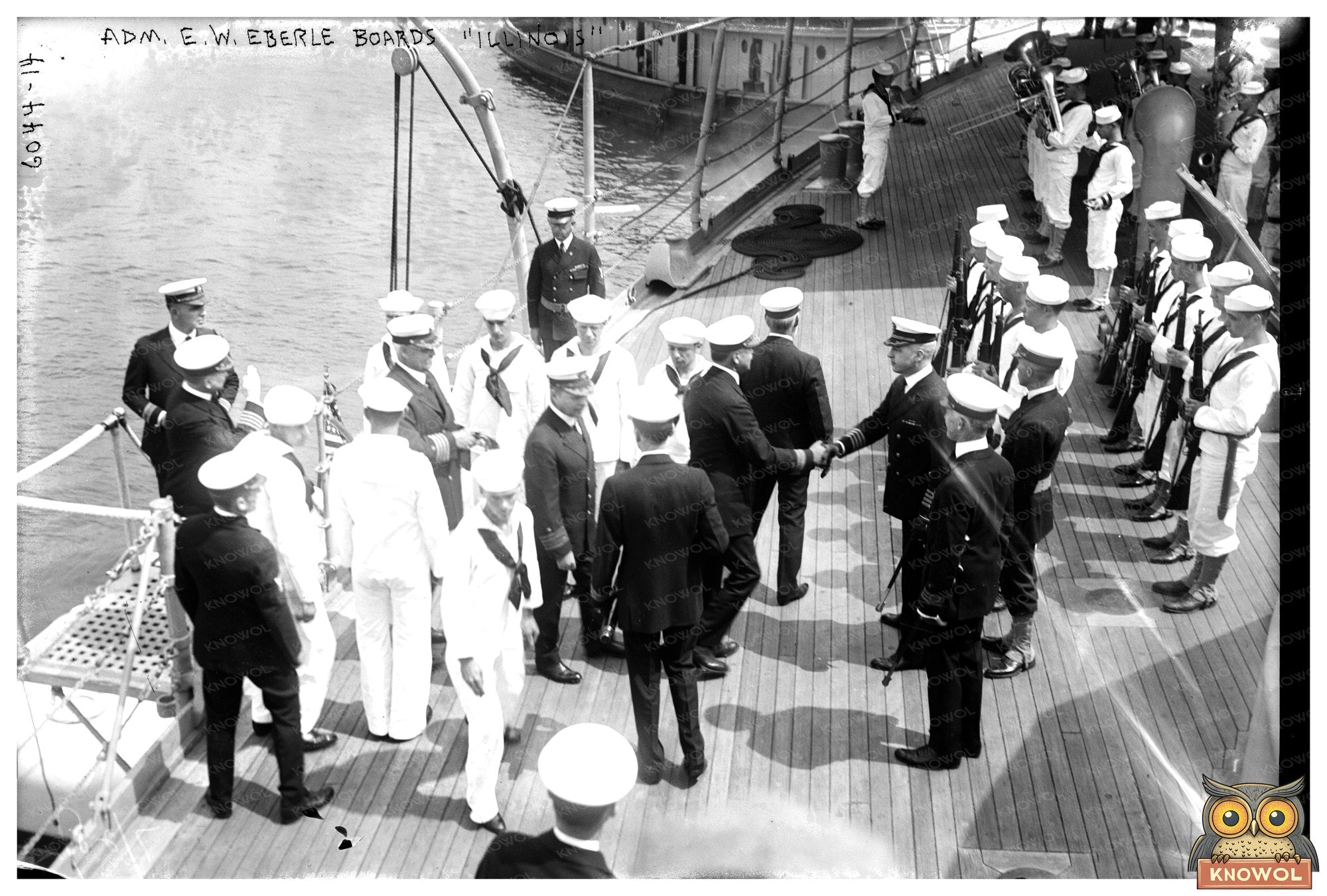 Admiral Eberle Boarding USS Illinois, Circa 1920