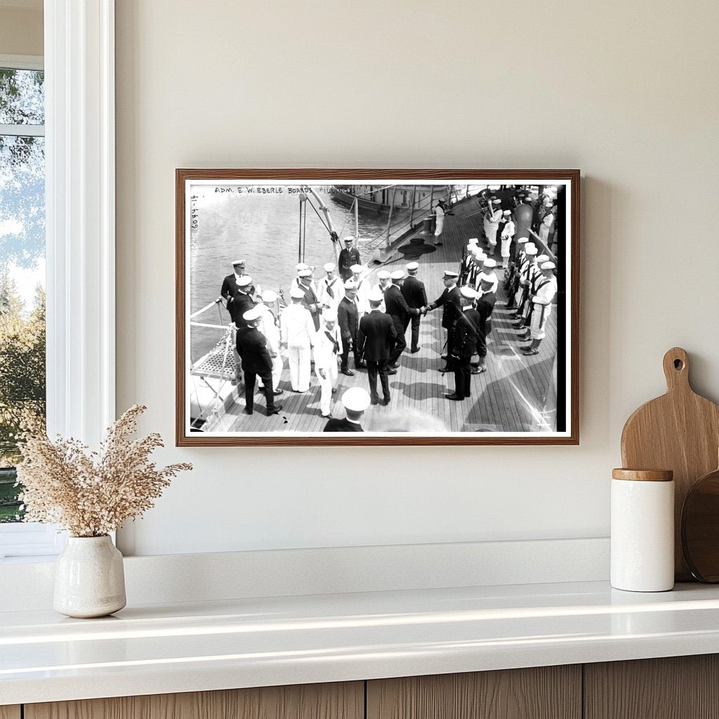 Admiral Eberle Boarding USS Illinois, Circa 1920