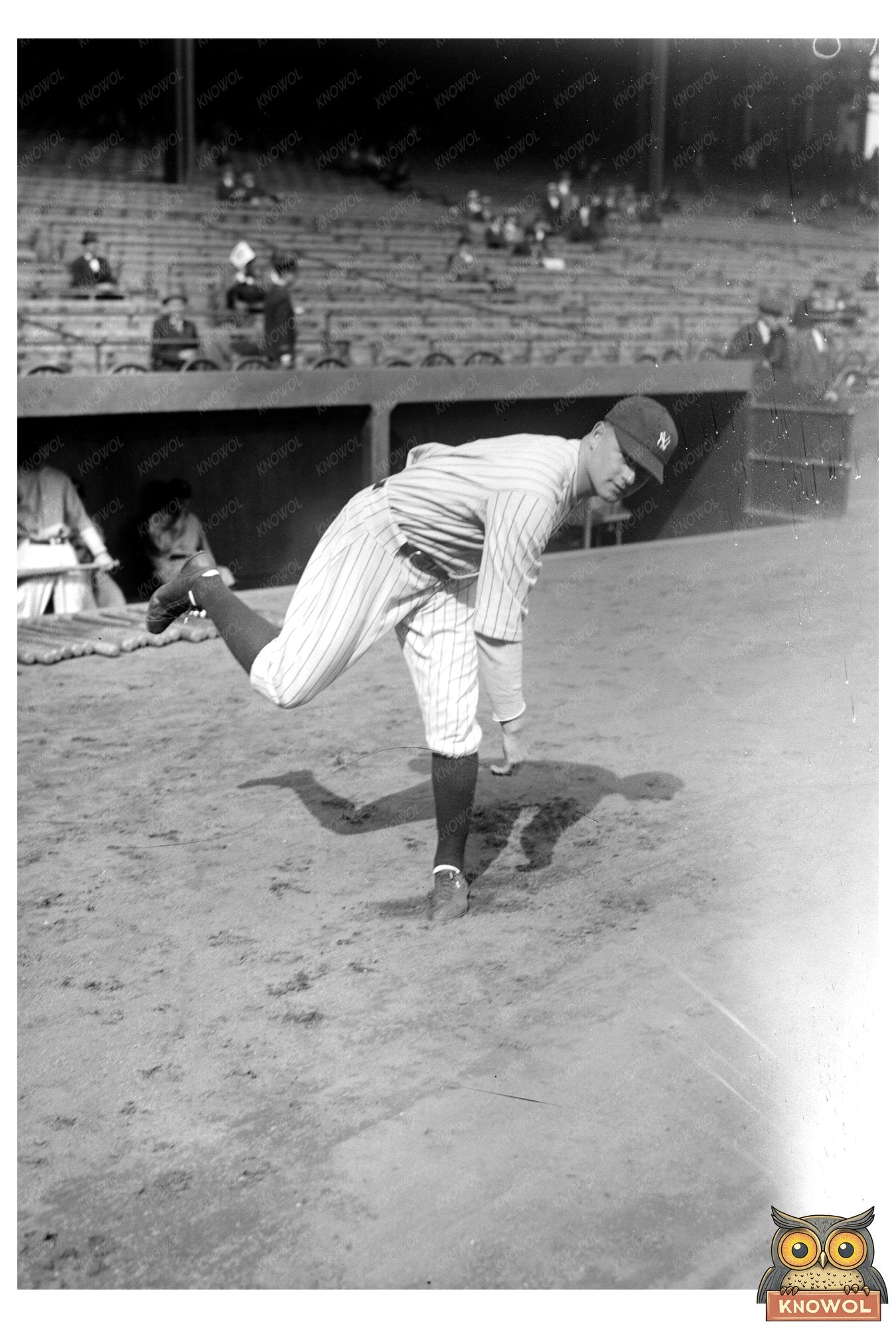 1923 Yankees Star Pitcher in Action - Vintage Baseball