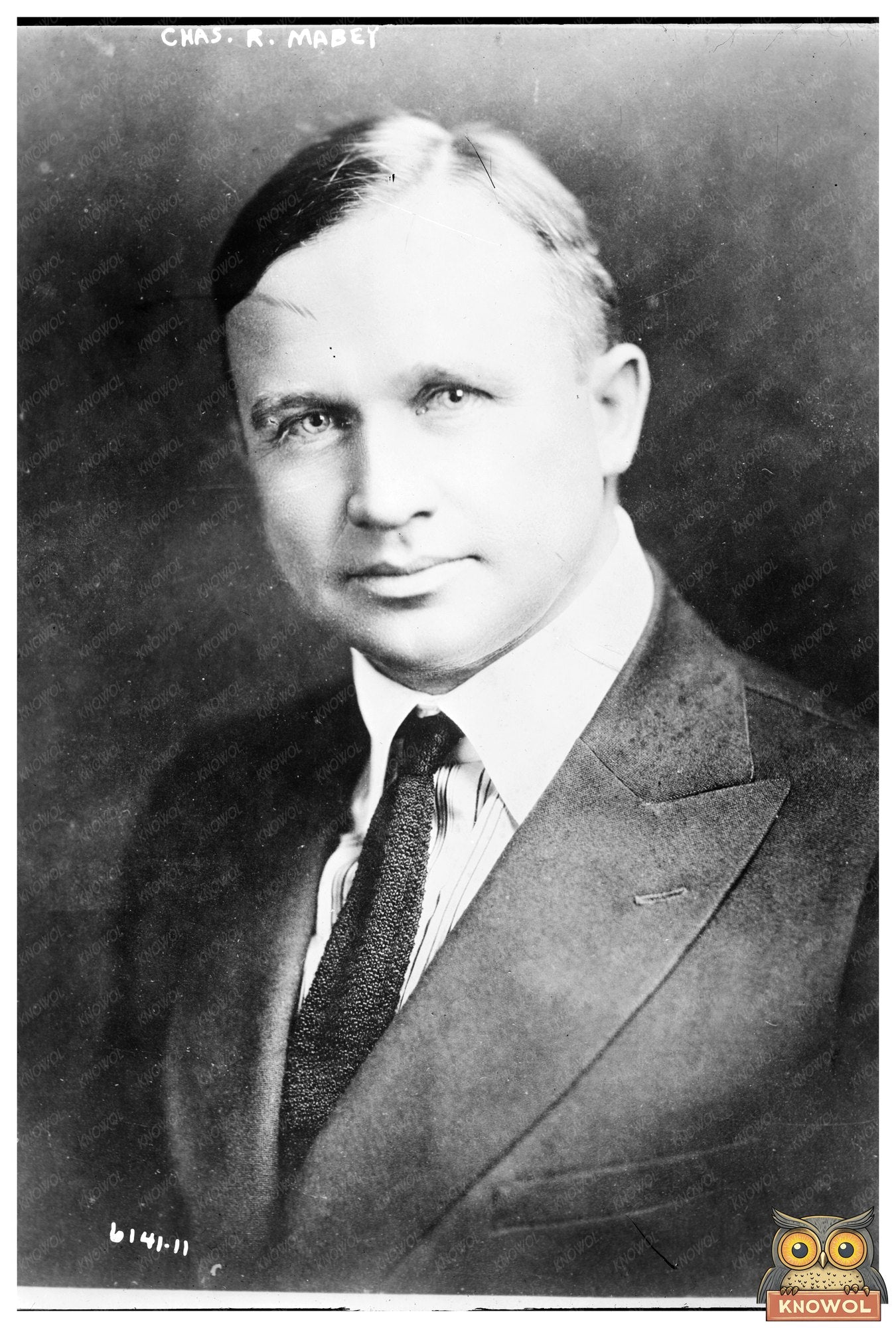 Historic Politician Chas. R. Mabey in Early 1900s