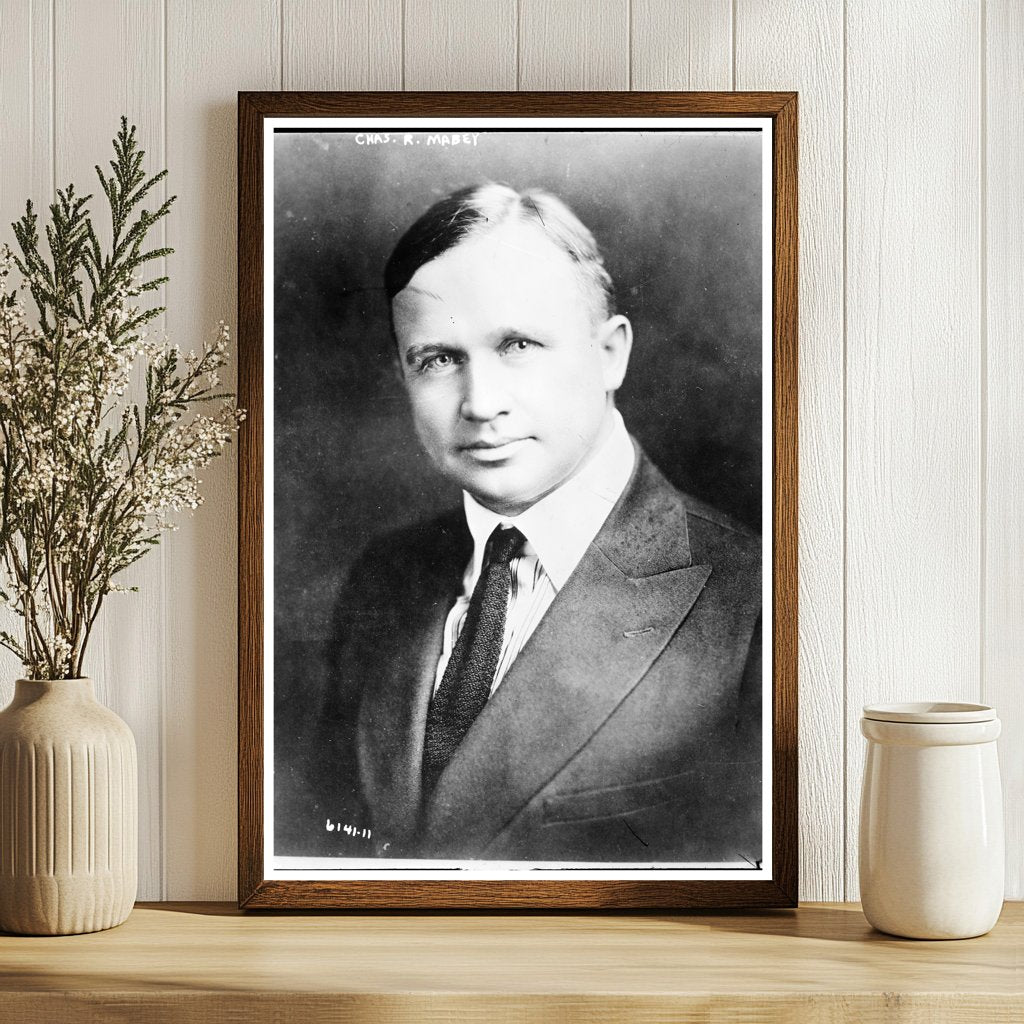 Historic Politician Chas. R. Mabey in Early 1900s