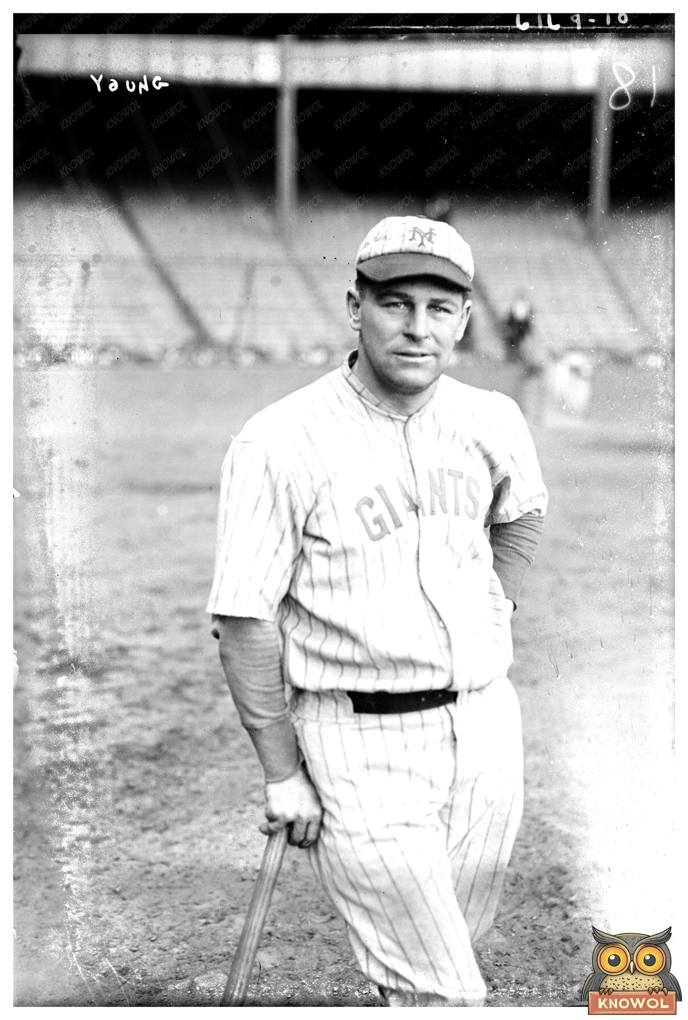 Vintage 1923 New York Giants Outfielder in Action