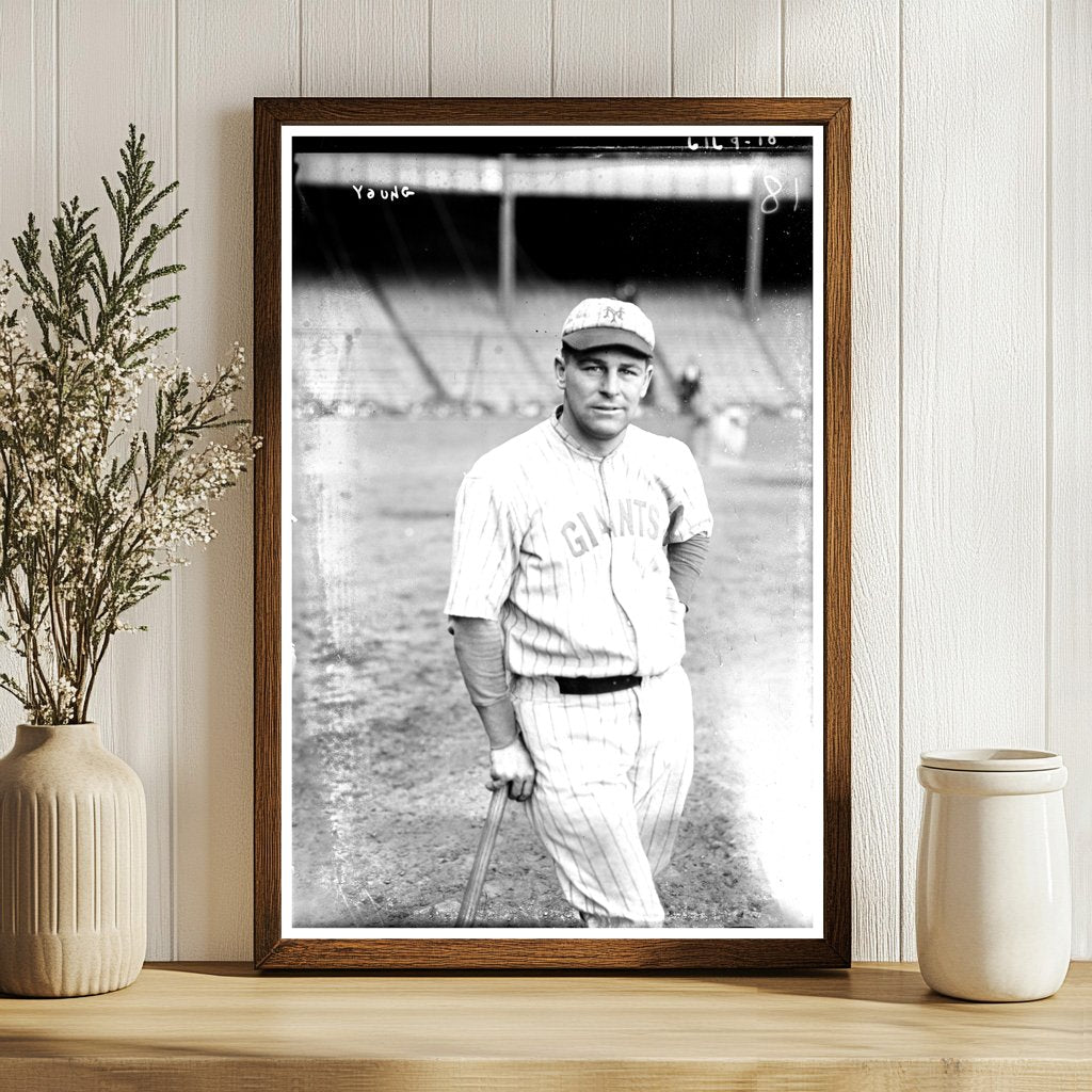 Vintage 1923 New York Giants Outfielder in Action