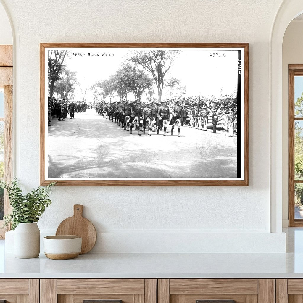 1925 Canadian Black Watch Pipers in Full Regalia