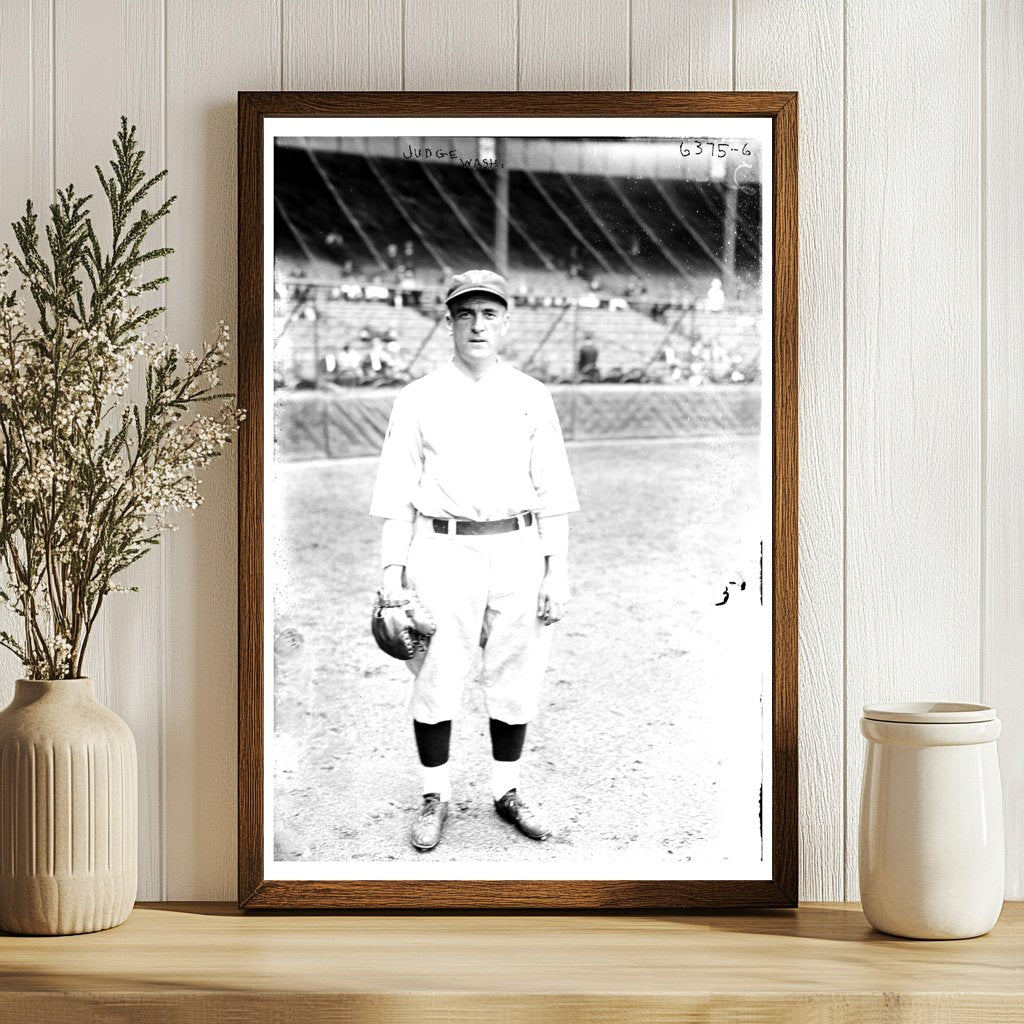 1925 Washington Senators Star: Joe Judge Baseball Action