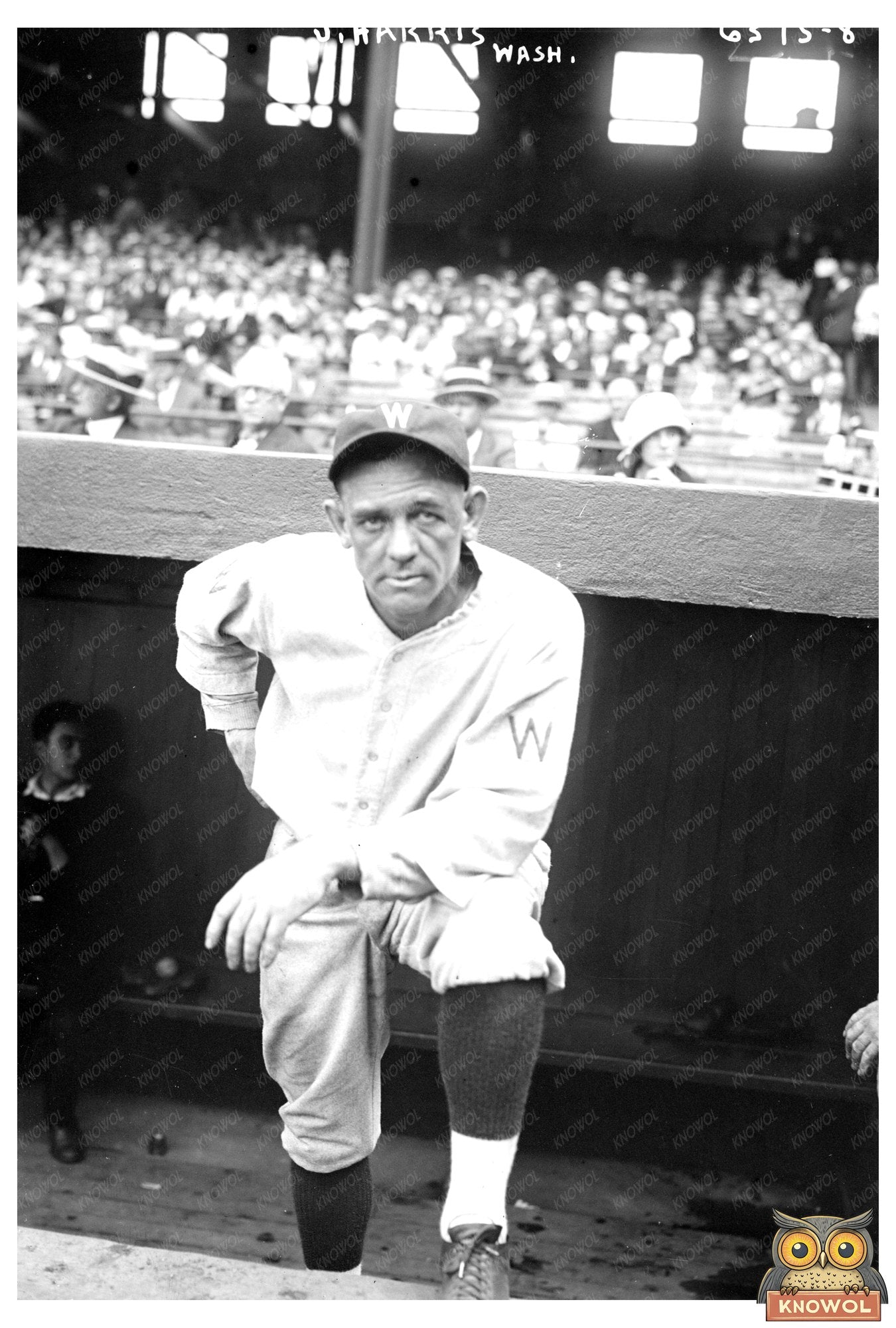 1925 Baseball Star Joe Harris in Action, Washington AL