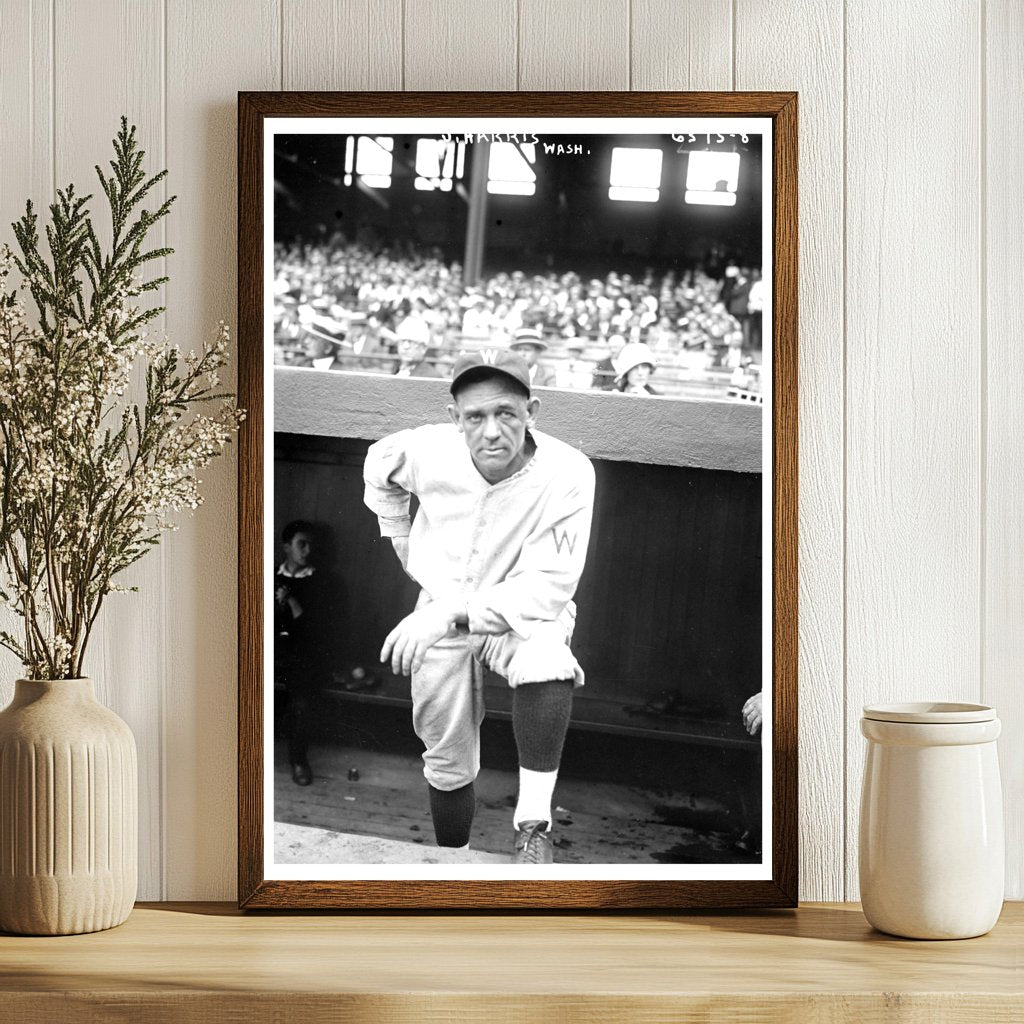 1925 Baseball Star Joe Harris in Action, Washington AL