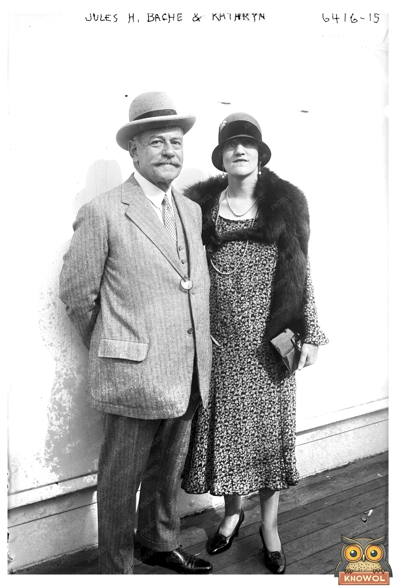 Elegant Portrait of Financier Jules H. Bache & Companion