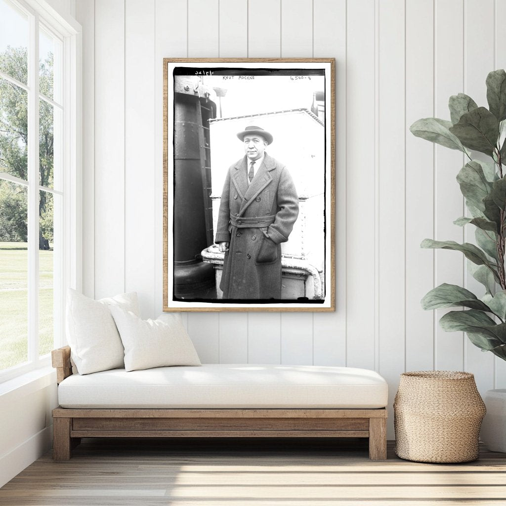 Legendary Notre Dame Coach Knute Rockne in Action