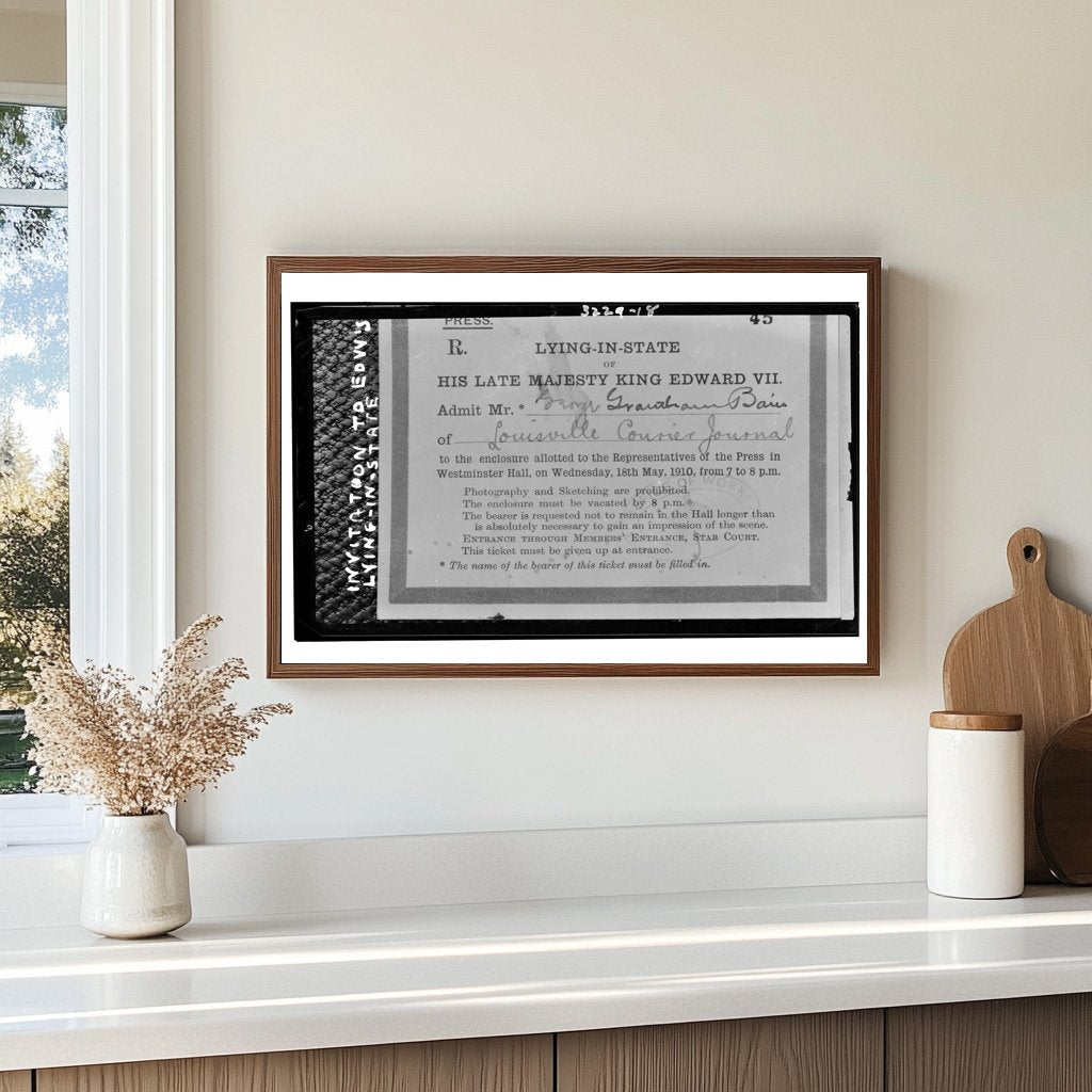 1910 Invitation to King Edward VIIs Lying-In-State