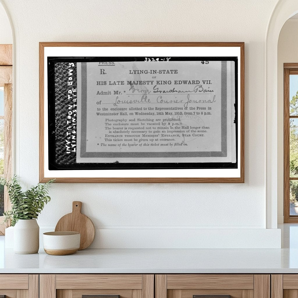 1910 Invitation to King Edward VIIs Lying-In-State
