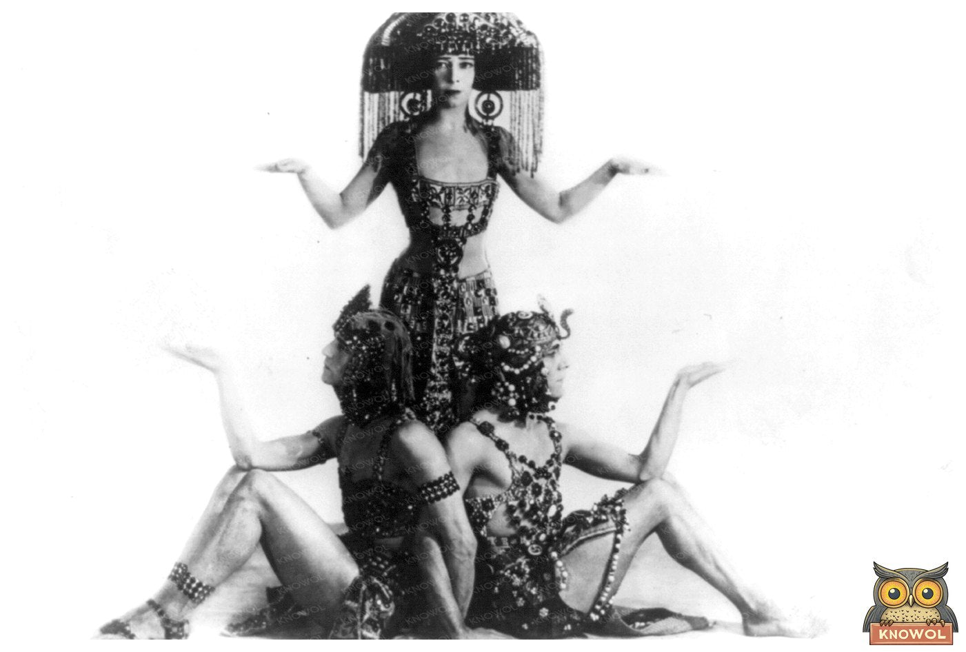 Elegant Trio in Egyptian Costumes at Century Theater