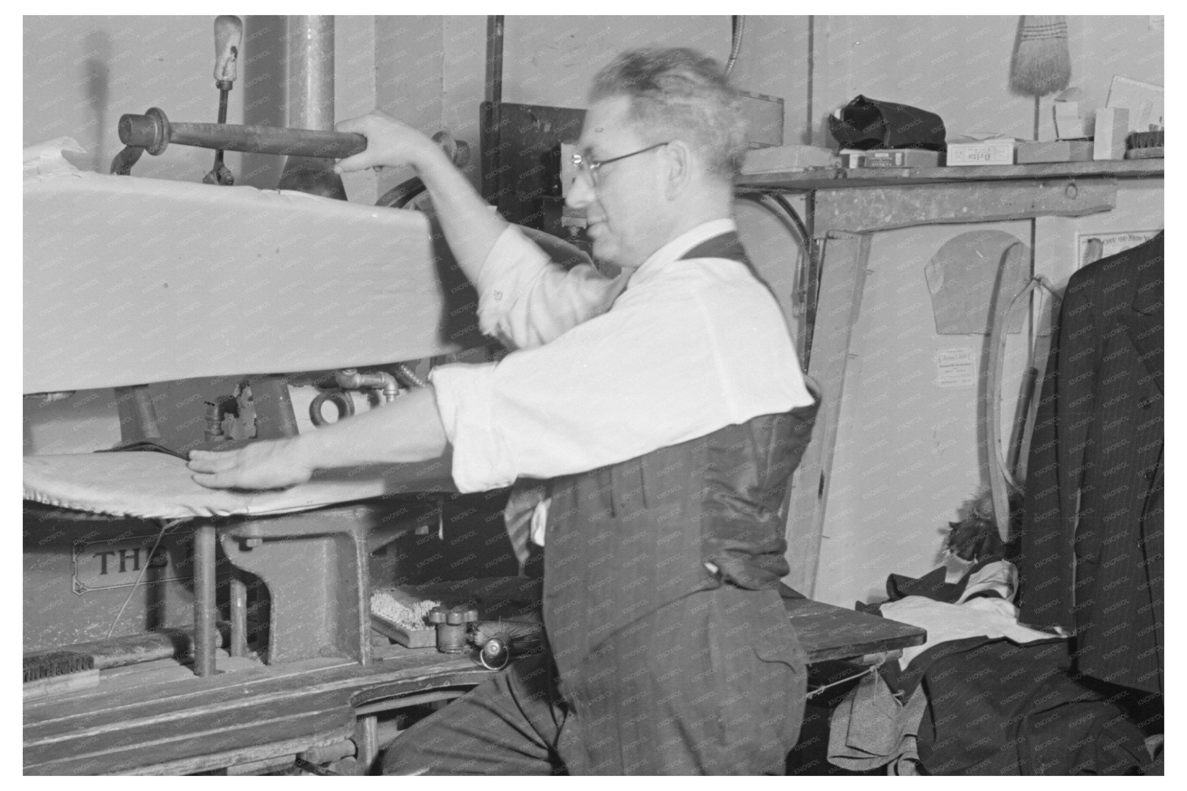 Vintage Tailor Shop Steam Presser New York City 1936