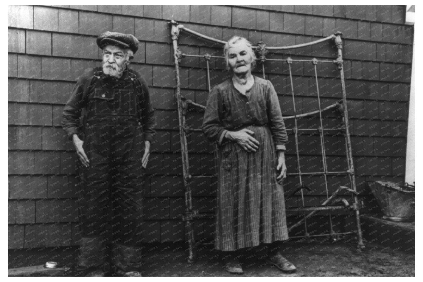 Homesteaders Andrew and Mrs. Ostermeyer Iowa 1936