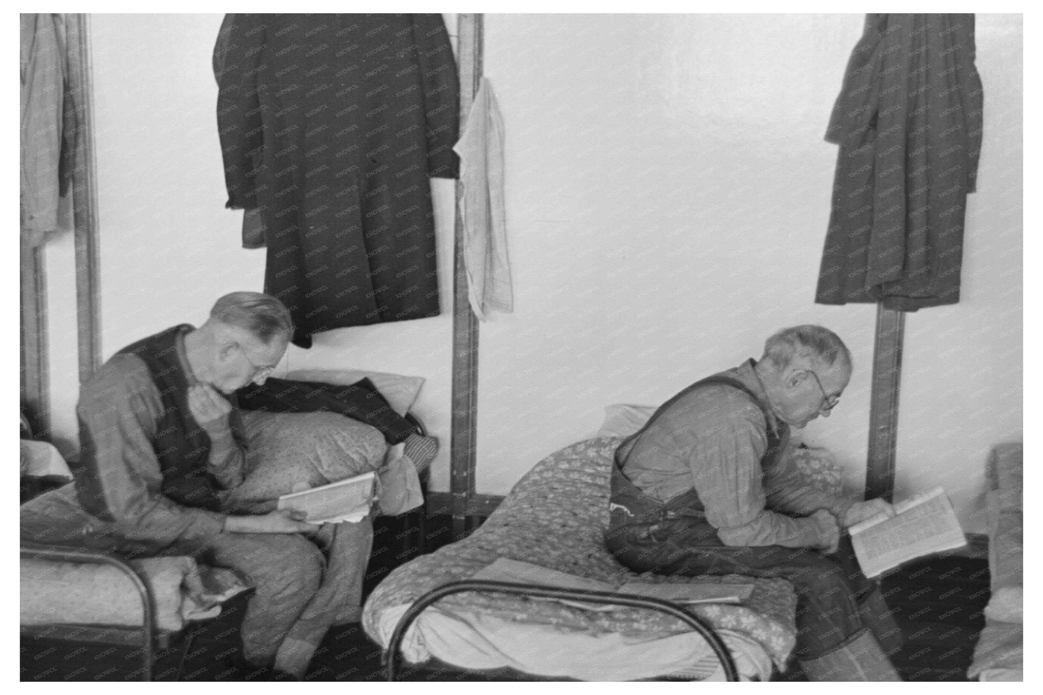 Men Reading in Dormitory at Homeless Bureau 1936