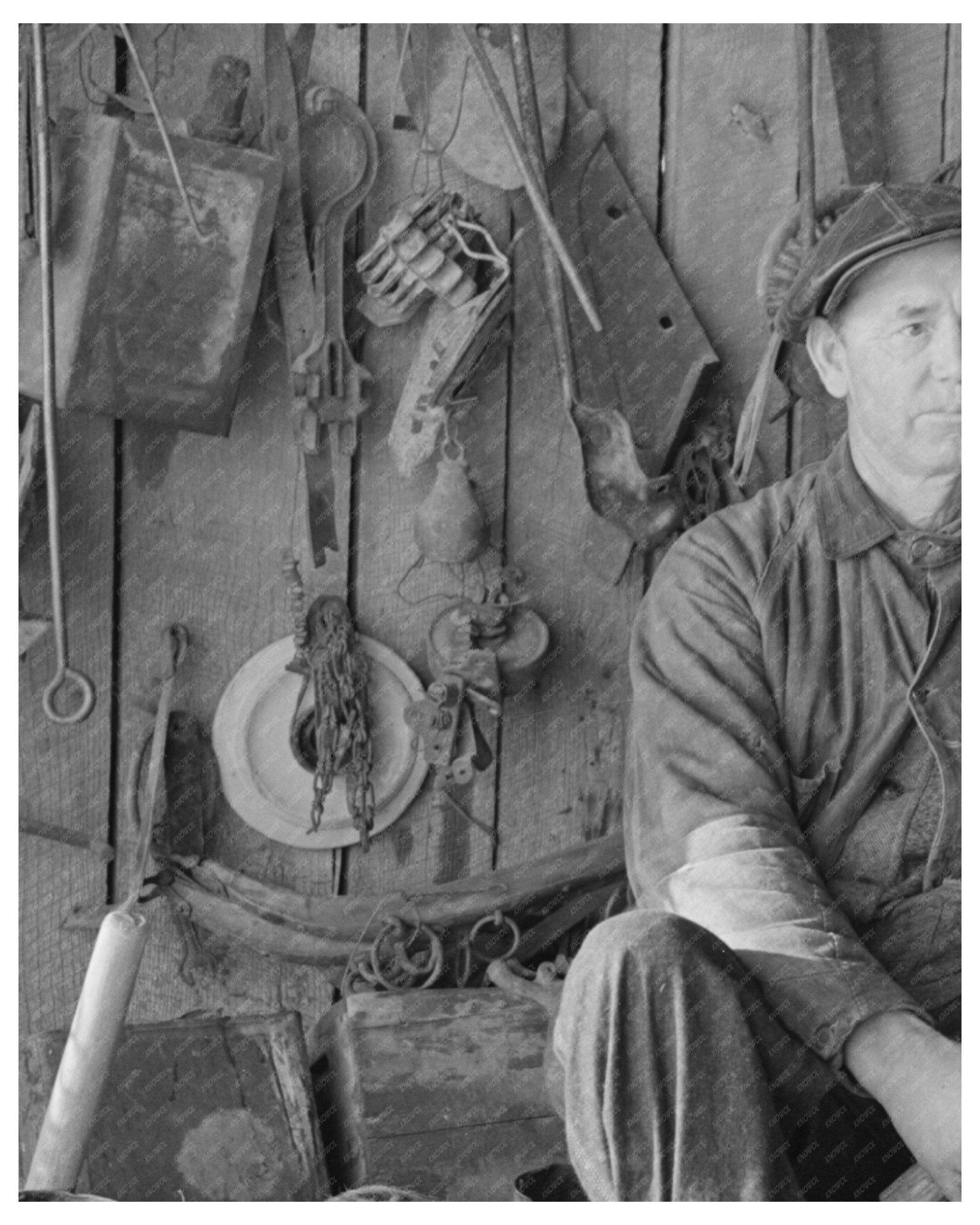 1937 Farmer in Toolhouse McLeansboro Illinois