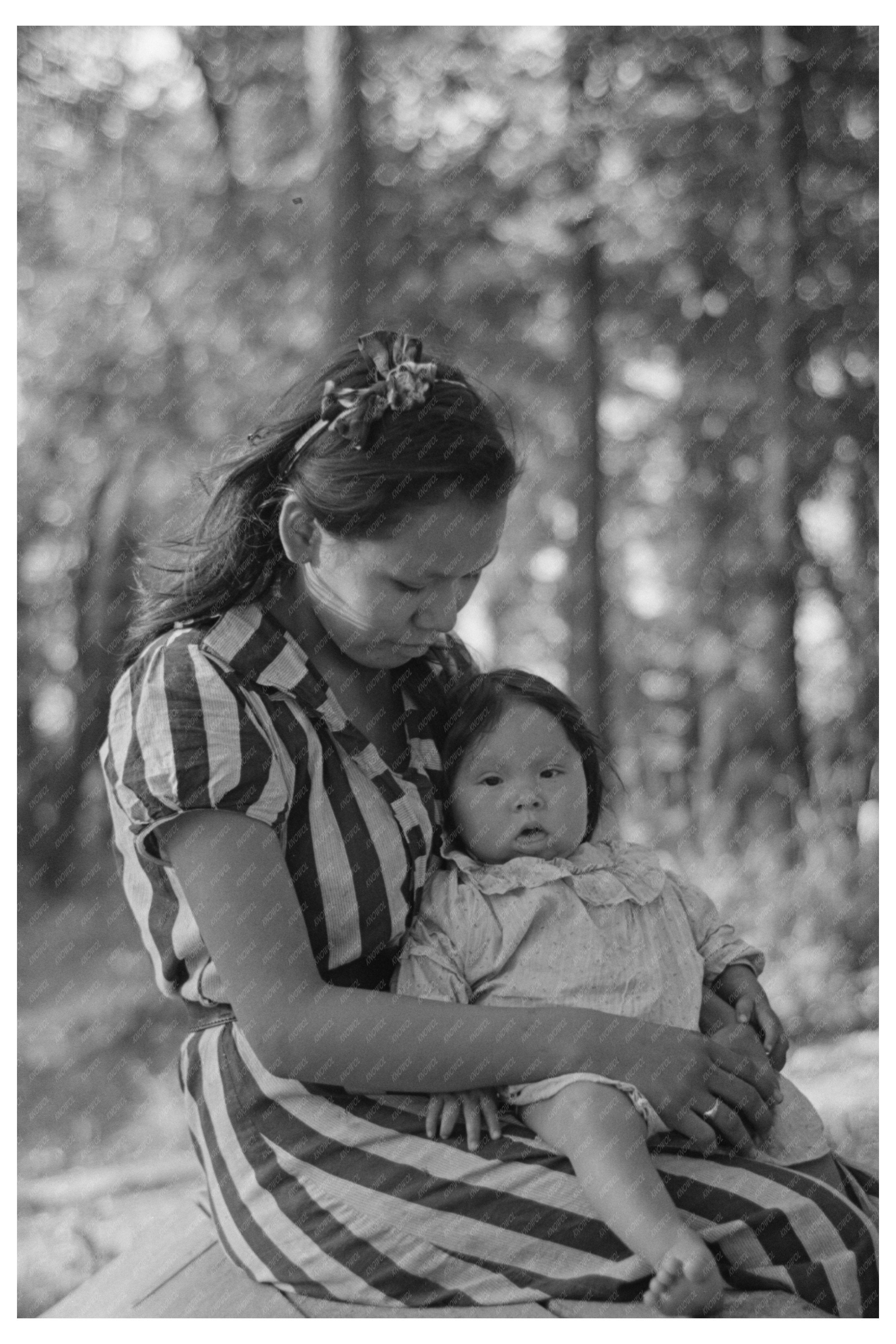 Young Indian Mother and Baby at Blueberry Camp 1937