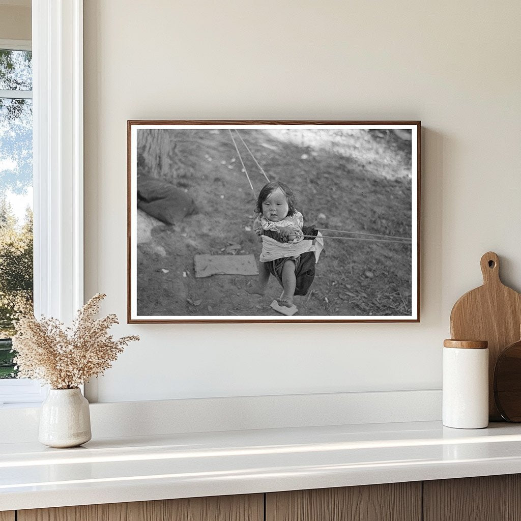 Indian Papoose in Swing Little Fork Minnesota 1937