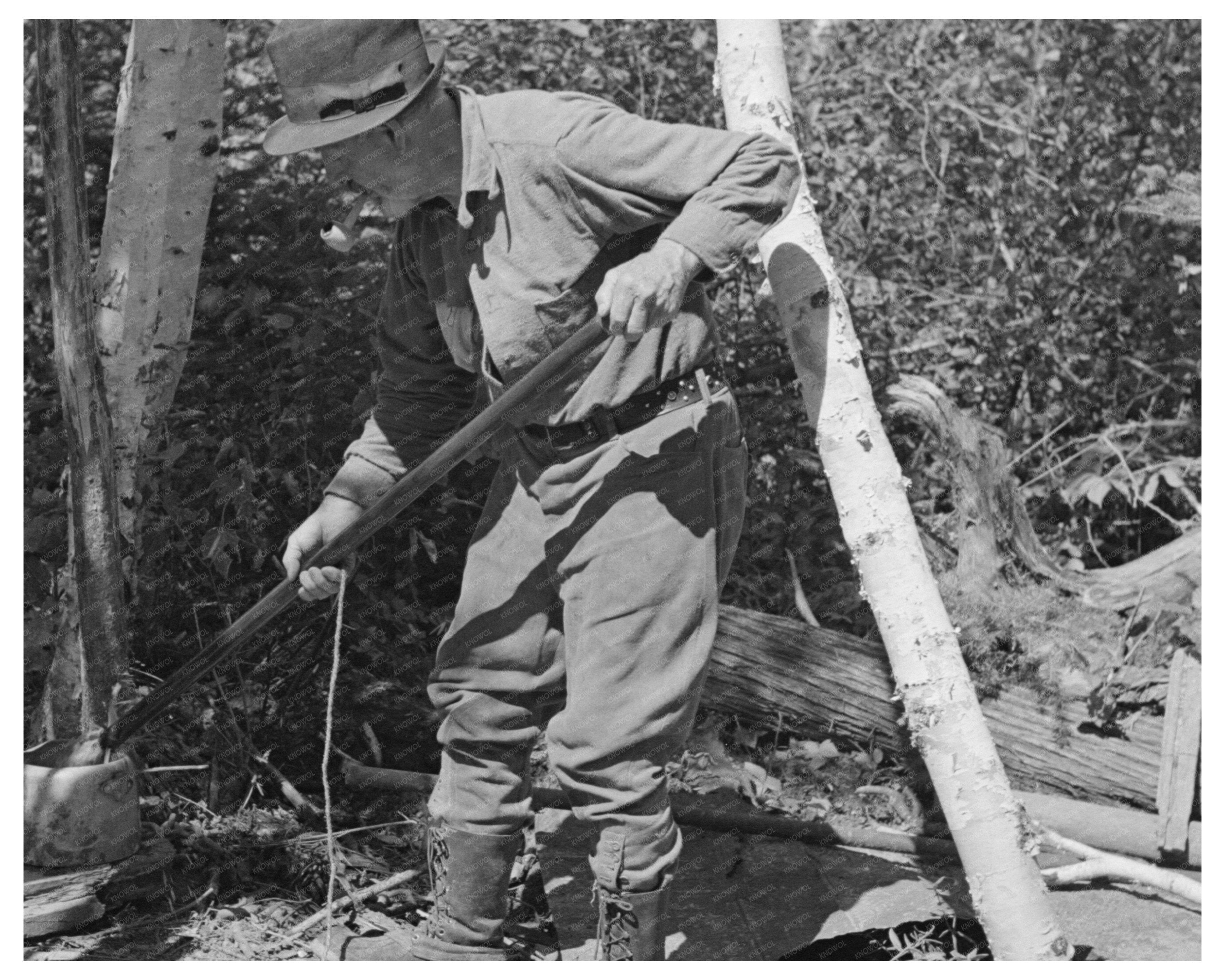 William Besson Removing Iron Pipe Drill in Winton 1937