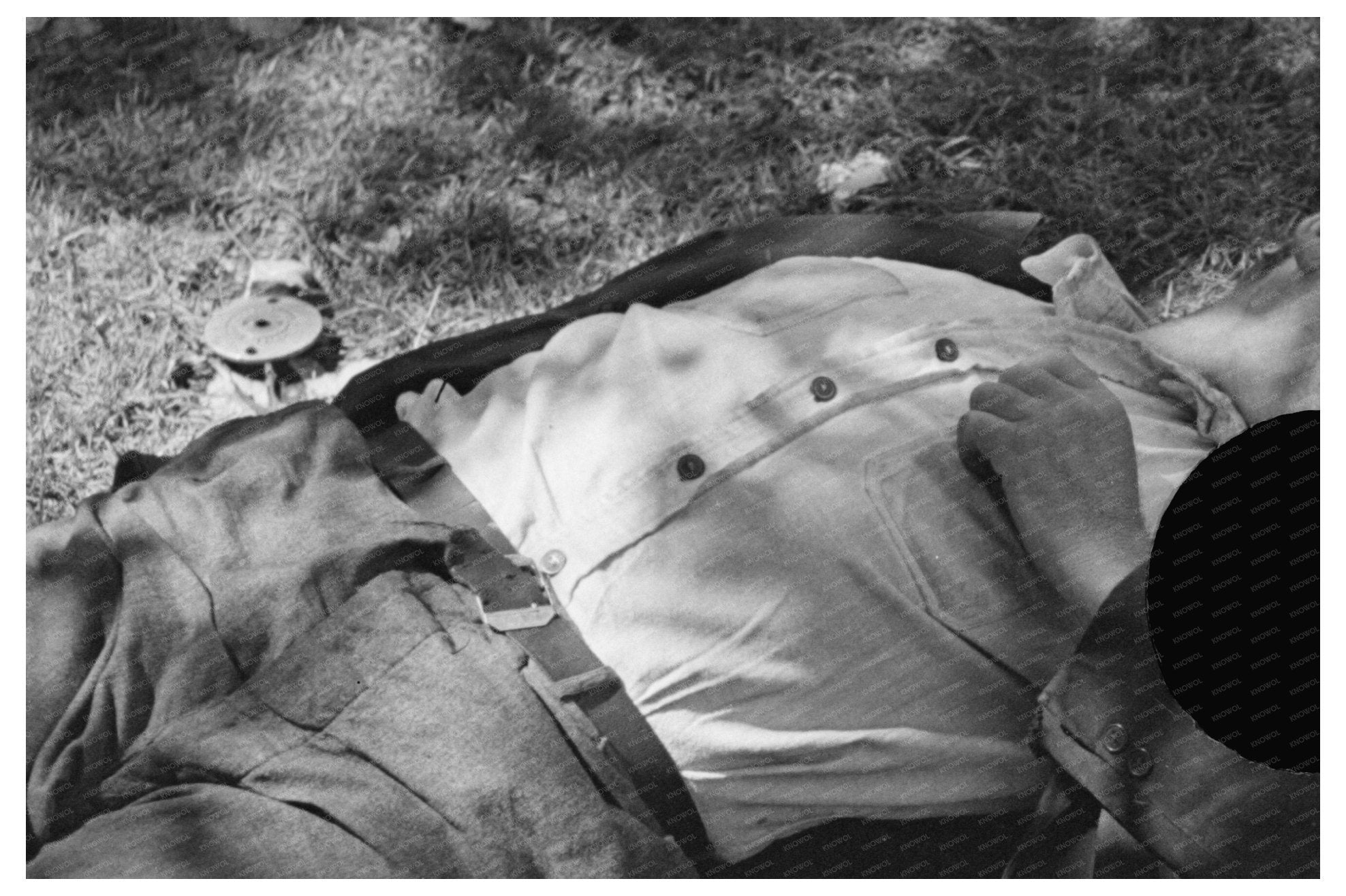 Transient Laborer Asleep in Minneapolis Park August 1937