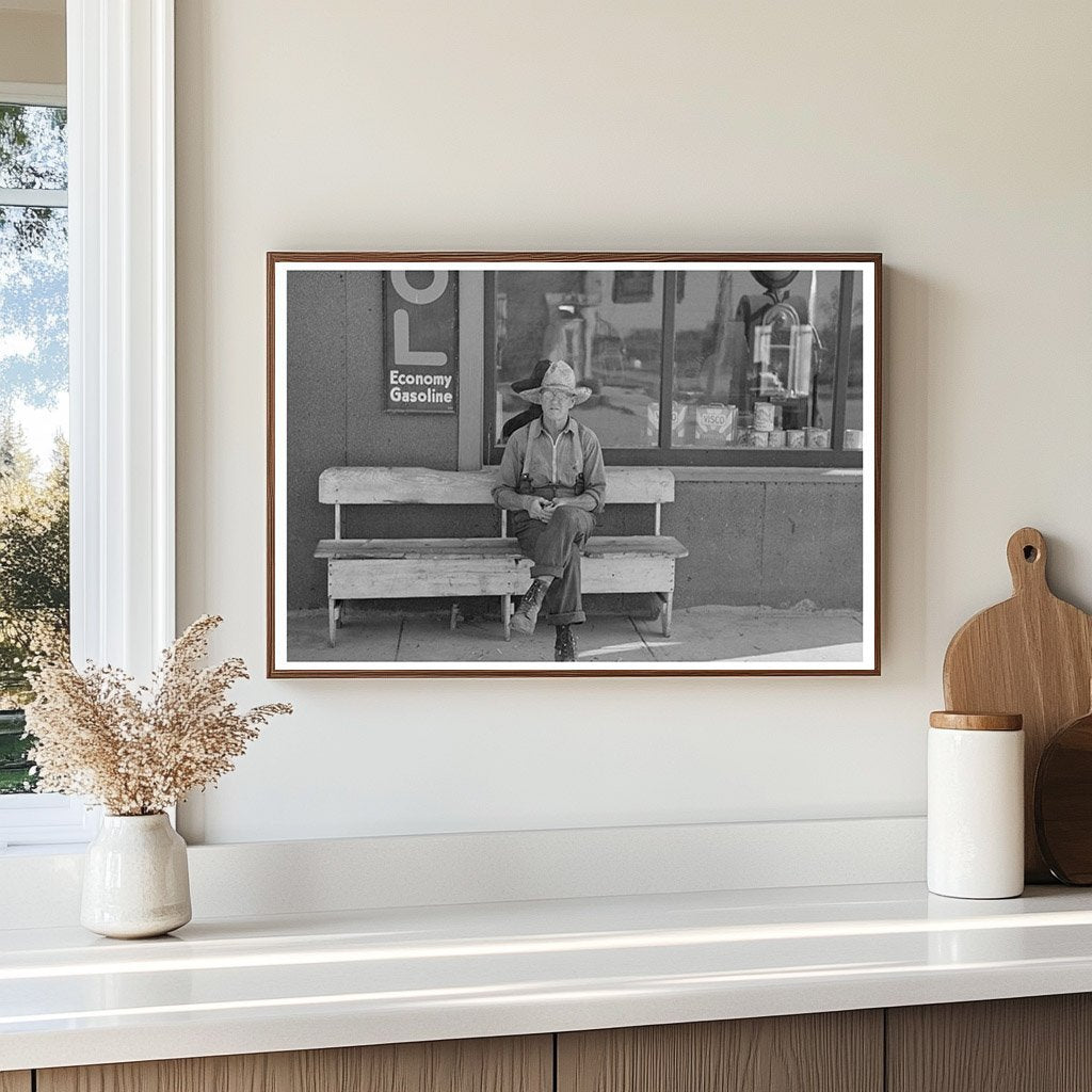Man Seated in Front of Store Craigville Minnesota 1937