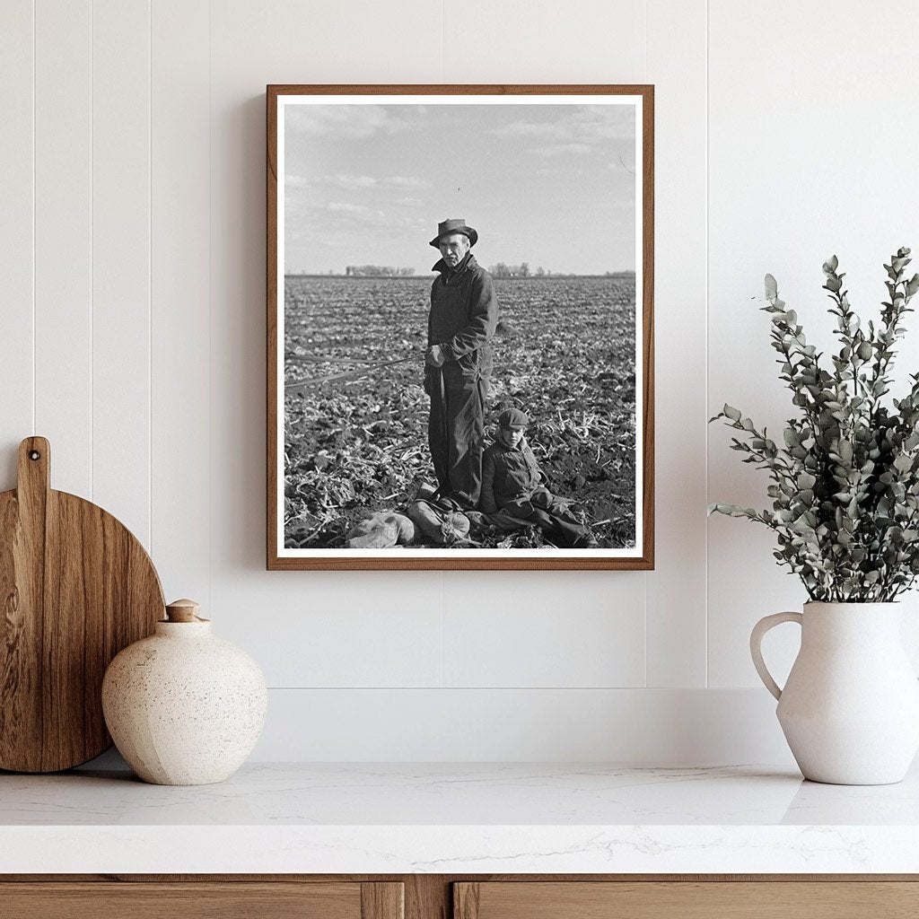 Beet Worker and Child in Minnesota Field October 1937
