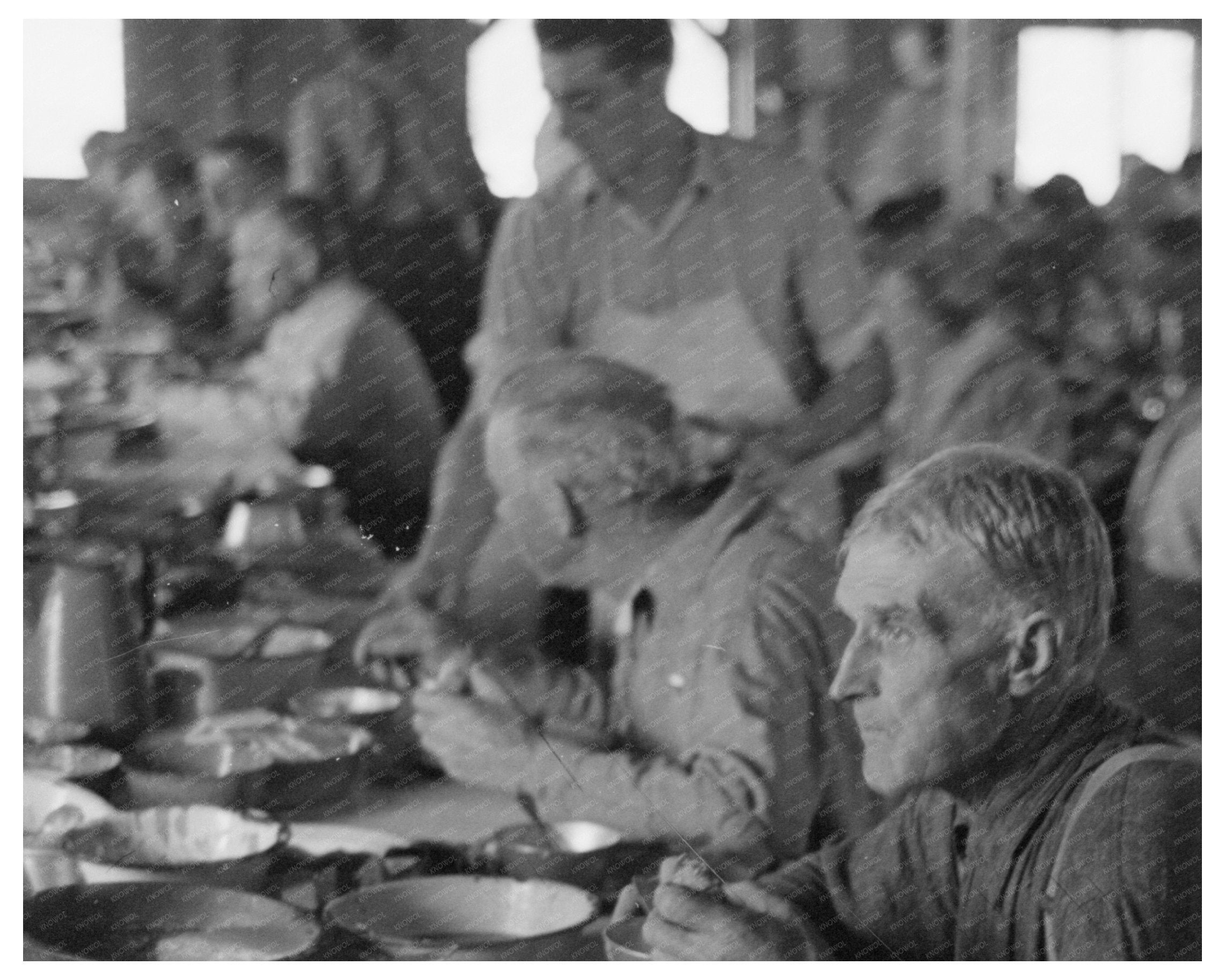 Lumberjacks Dining at Camp Effie Minnesota 1937