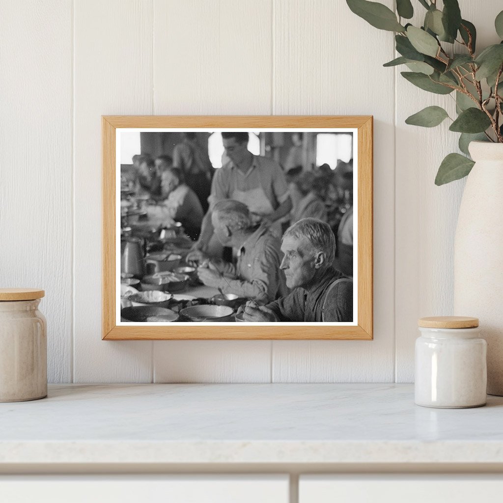 Lumberjacks Dining at Camp Effie Minnesota 1937