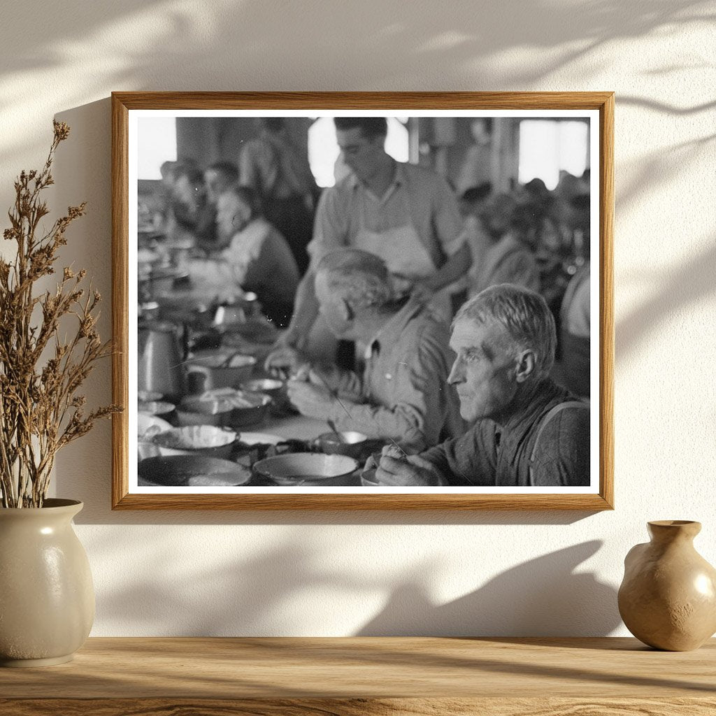 Lumberjacks Dining at Camp Effie Minnesota 1937