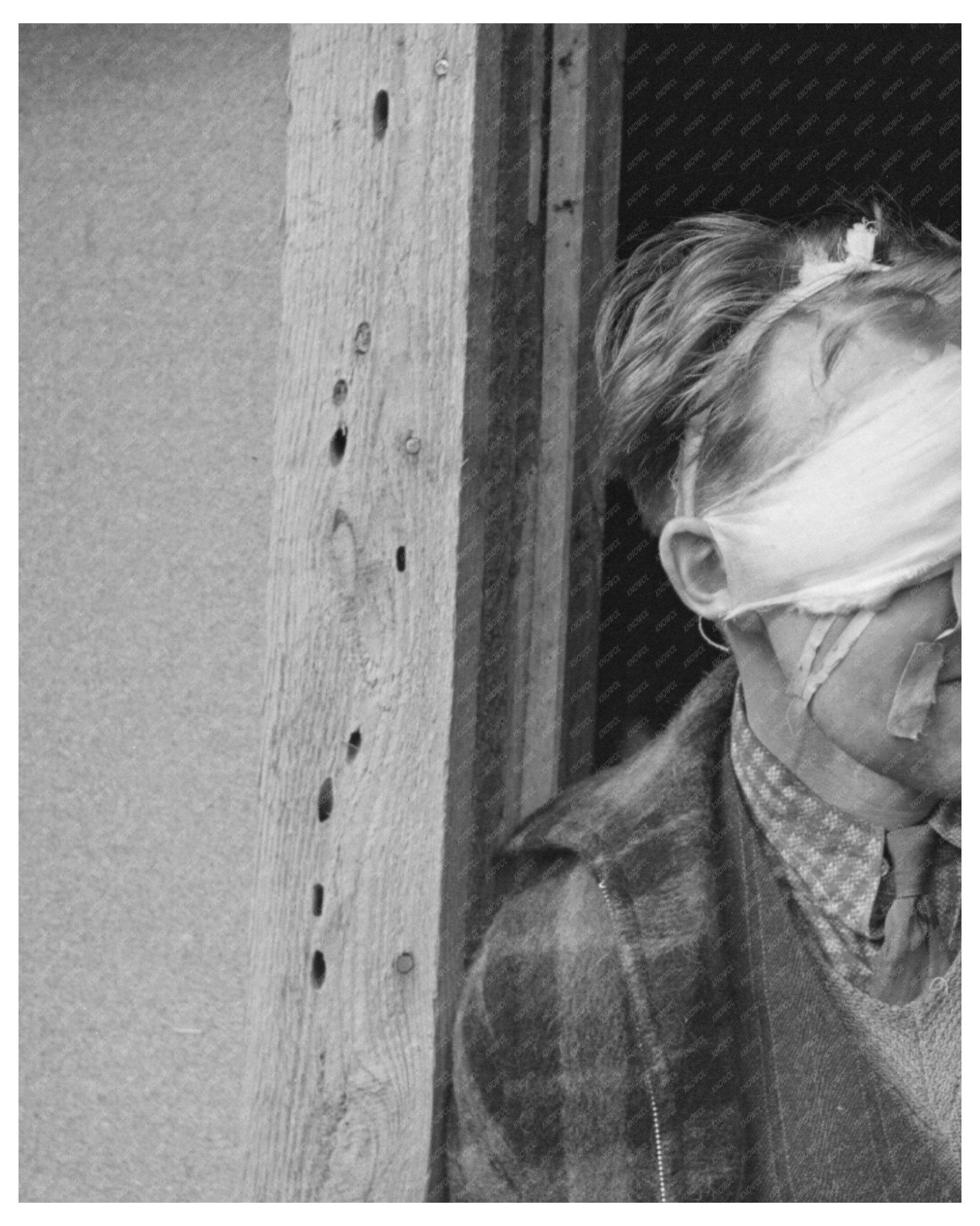 Lumberjack with Bandaged Head Craigville Minnesota 1937